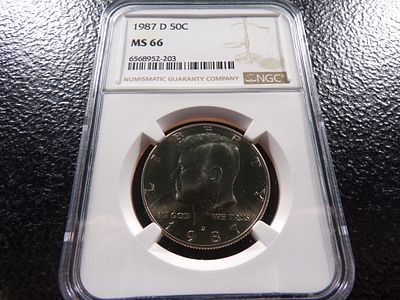 1987-D NGC MS66 KENNEDY HALF DOLLAR. CLICK THE LINK FROM YOUR INVOICE TO PAY... INVOICES ARE 