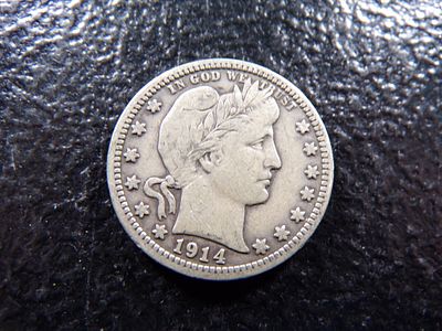 1914 BARBER SILVER QUARTER. CLICK THE LINK FROM YOUR INVOICE TO PAY... INVOICES ARE EMAILED 