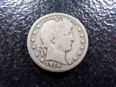 1914-D BARBER SILVER QUARTER. CLICK THE LINK FROM YOUR INVOICE TO PAY... INVOICES ARE EMAILED 