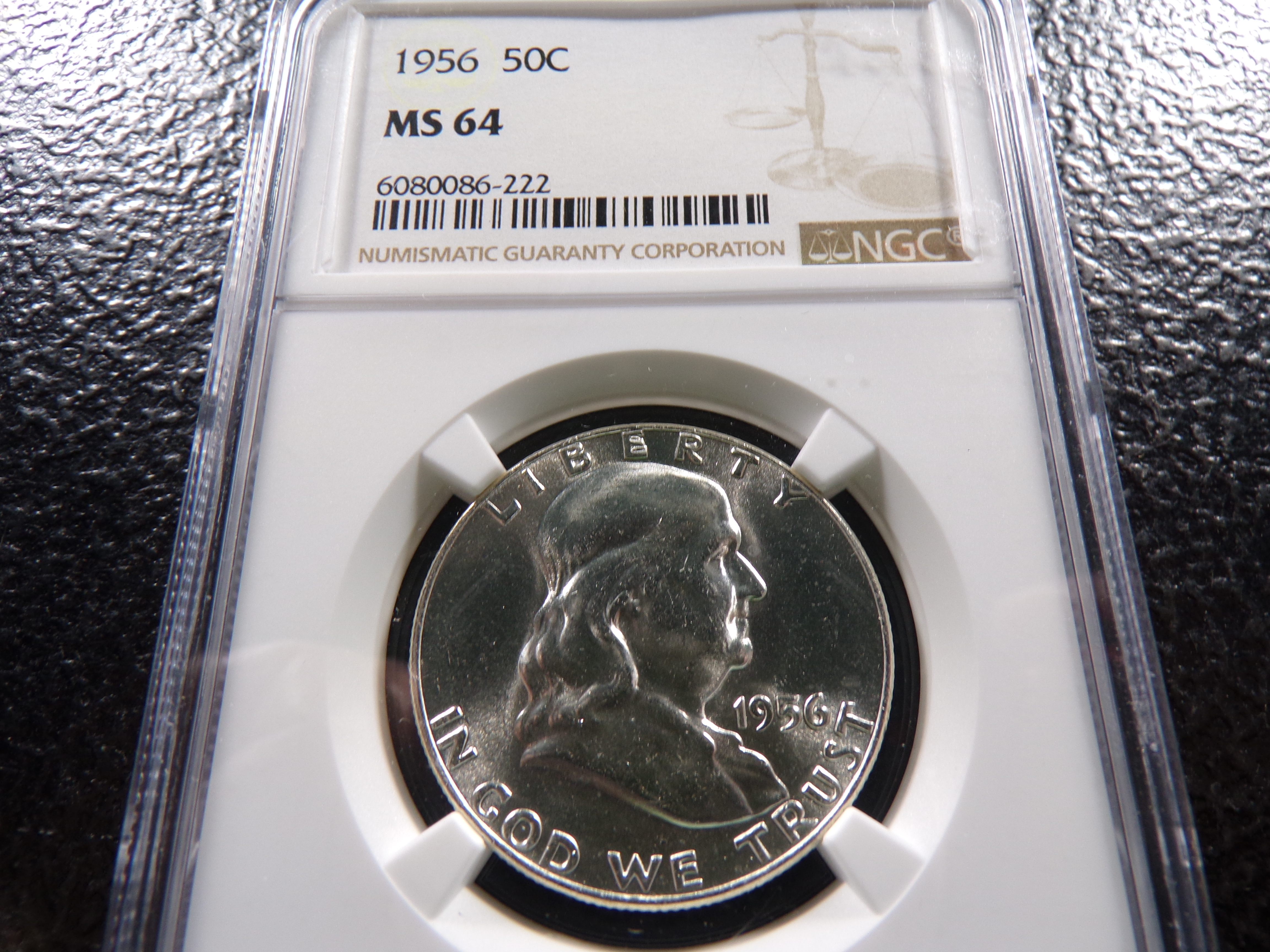 1956 NGC MS64 FRANKLIN SILVER HALF DOLLAR