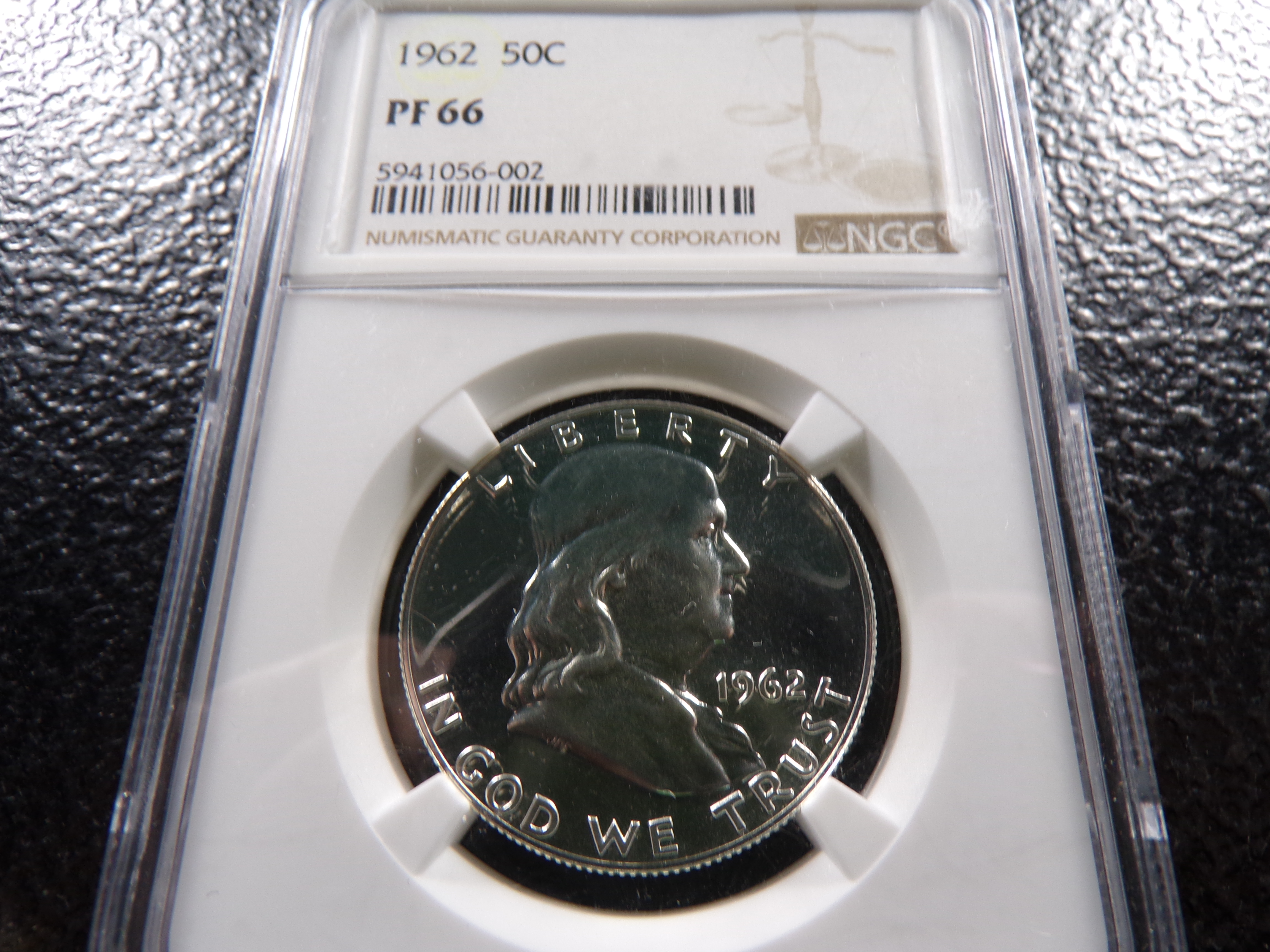 1962 NGC PF66 FRANKLIN SILVER PROOF HALF DOLLAR