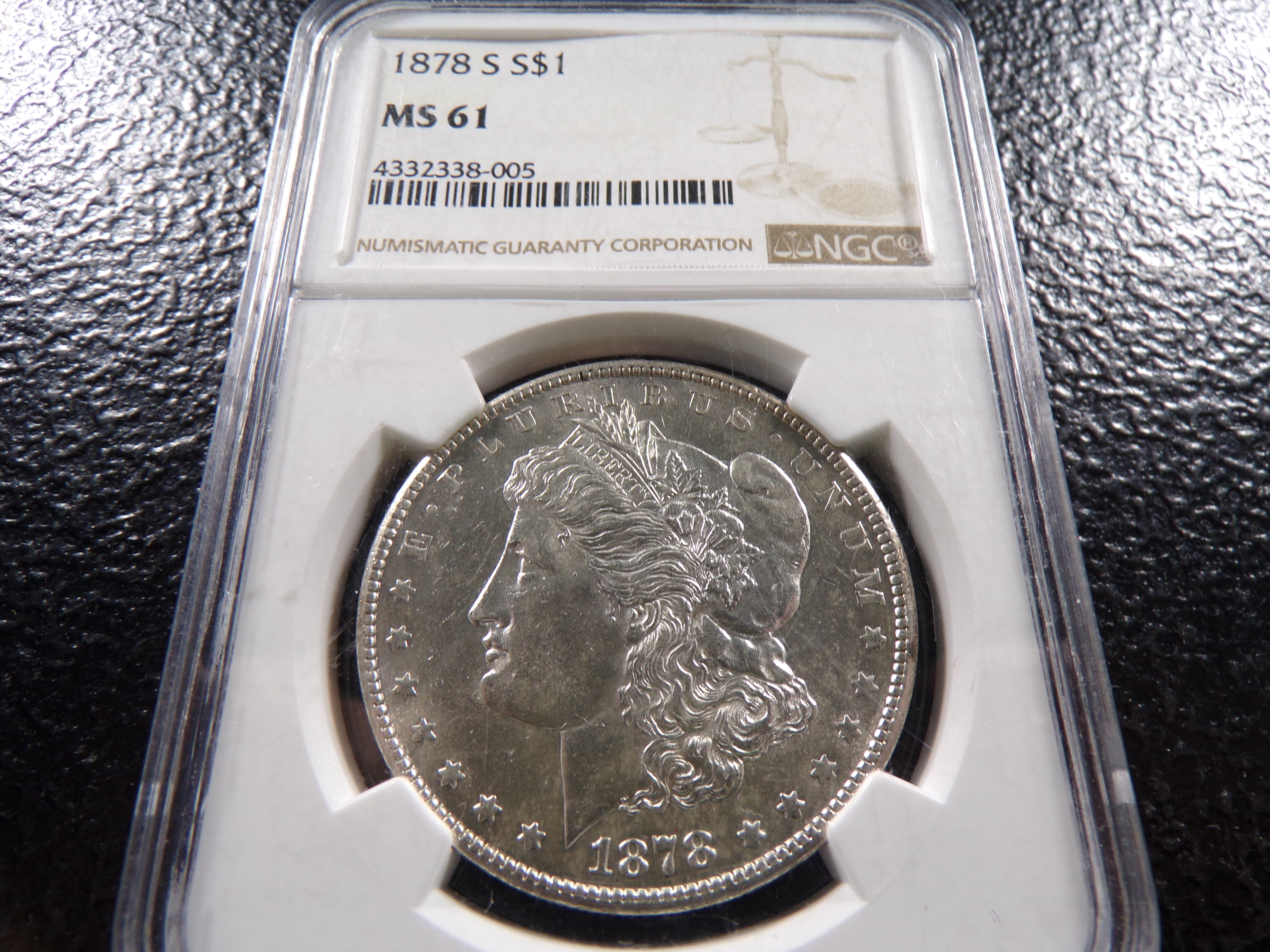 1878-S NGC MS61 MORGAN SILVER DOLLAR