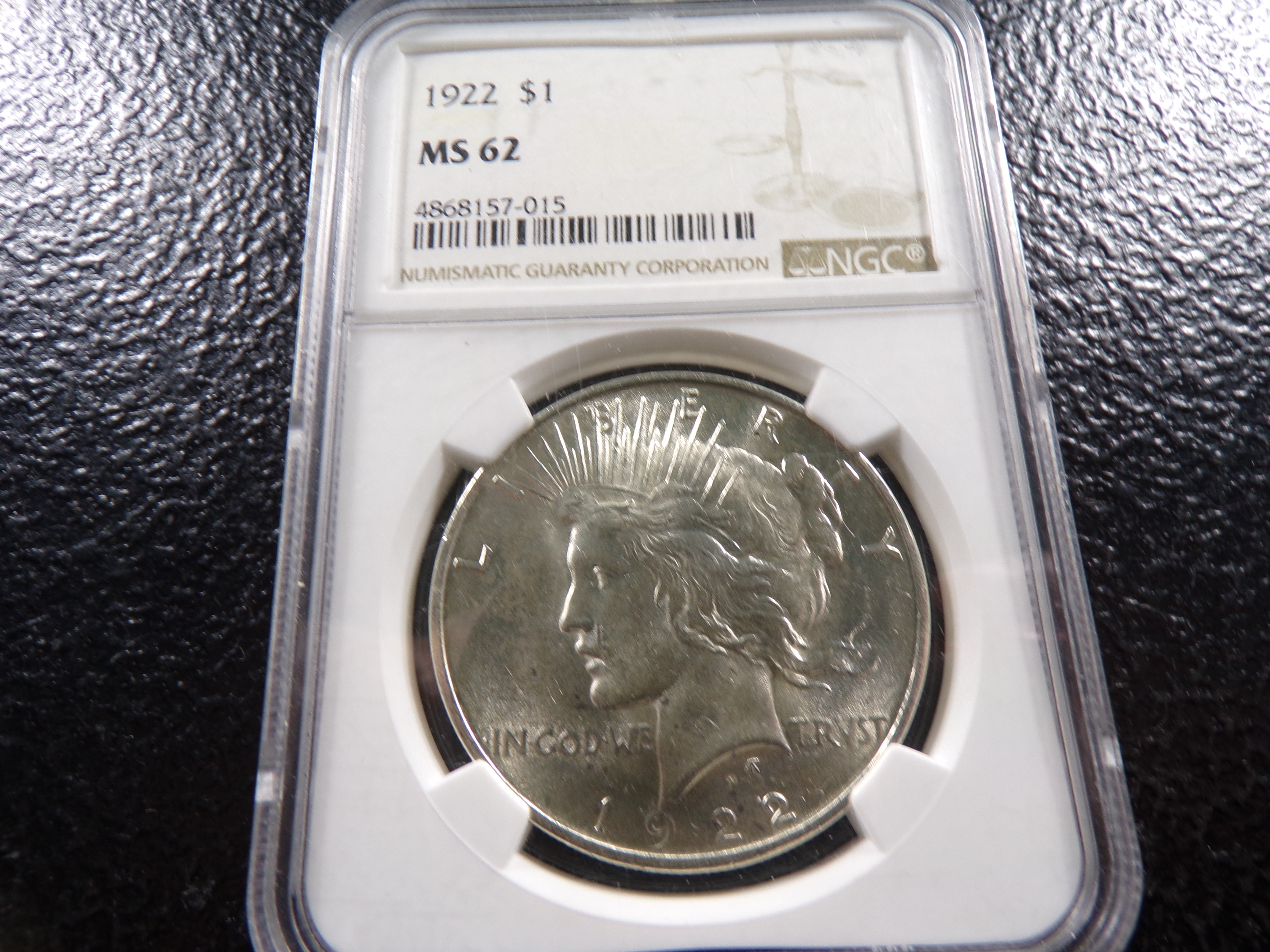1922 NGC MS62 PEACE SILVER DOLLAR