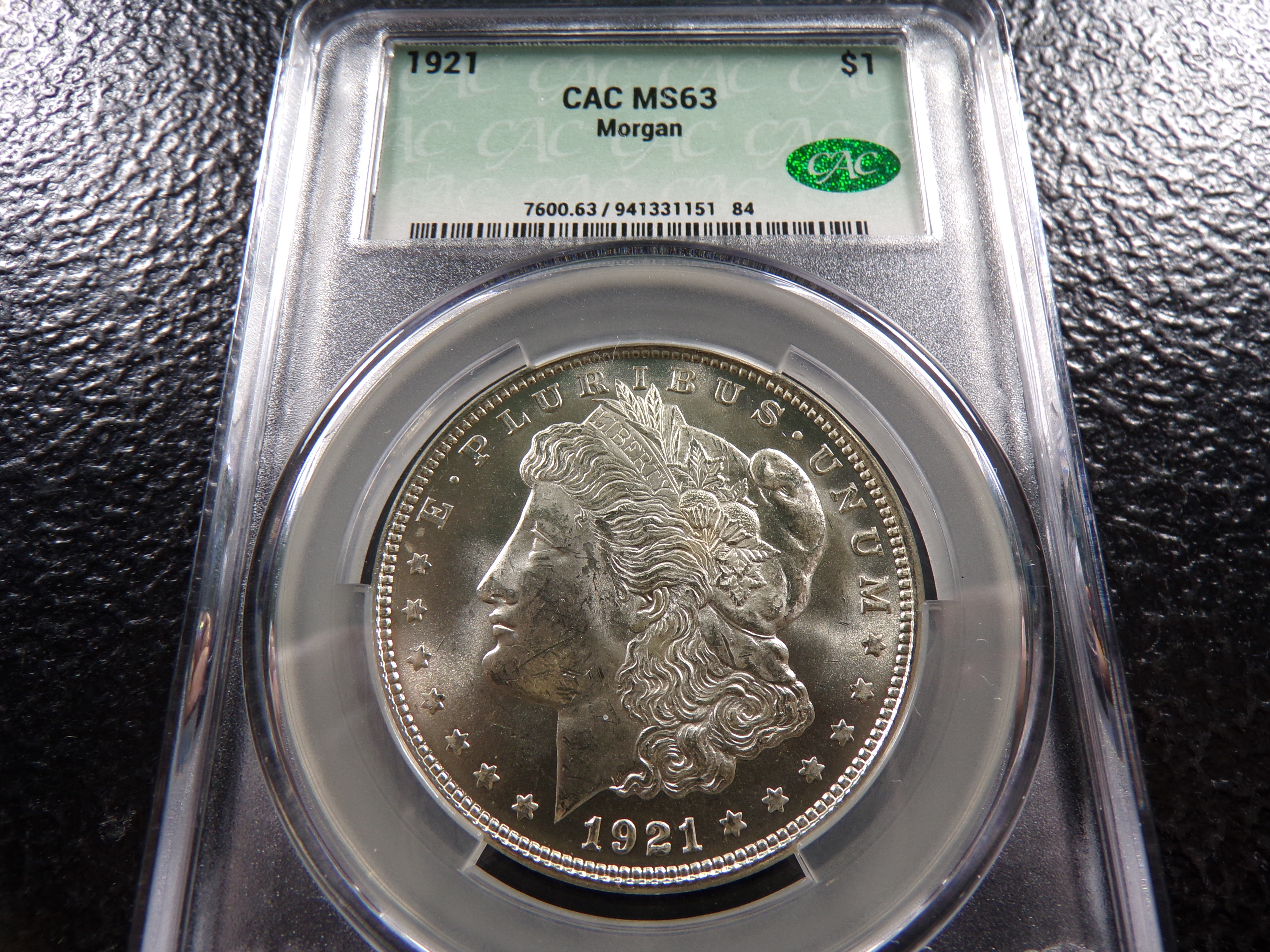 1921 CAC MS63 MORGAN SILVER DOLLAR