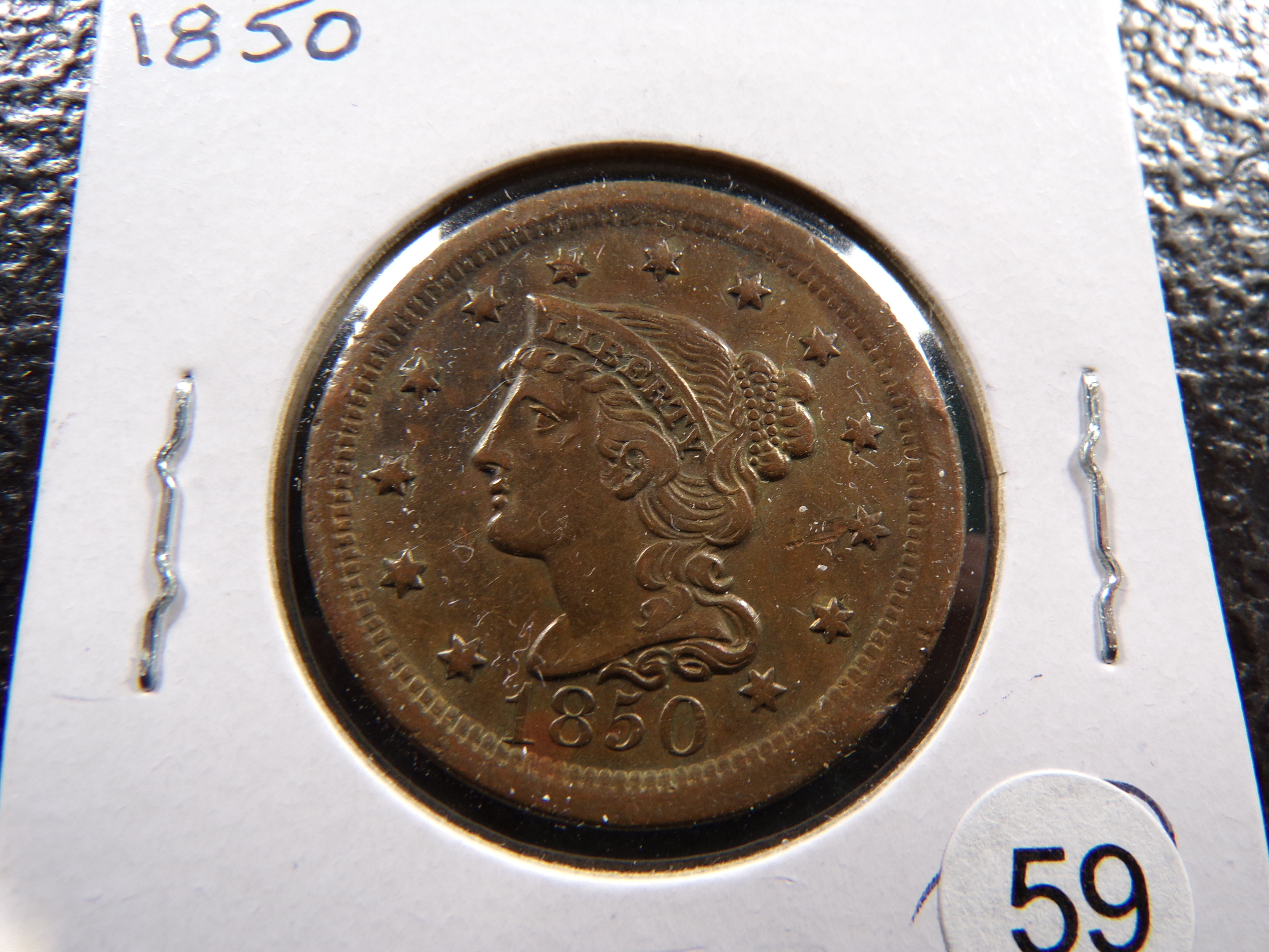 1850 BRAIDED HAIR LARGE CENT
