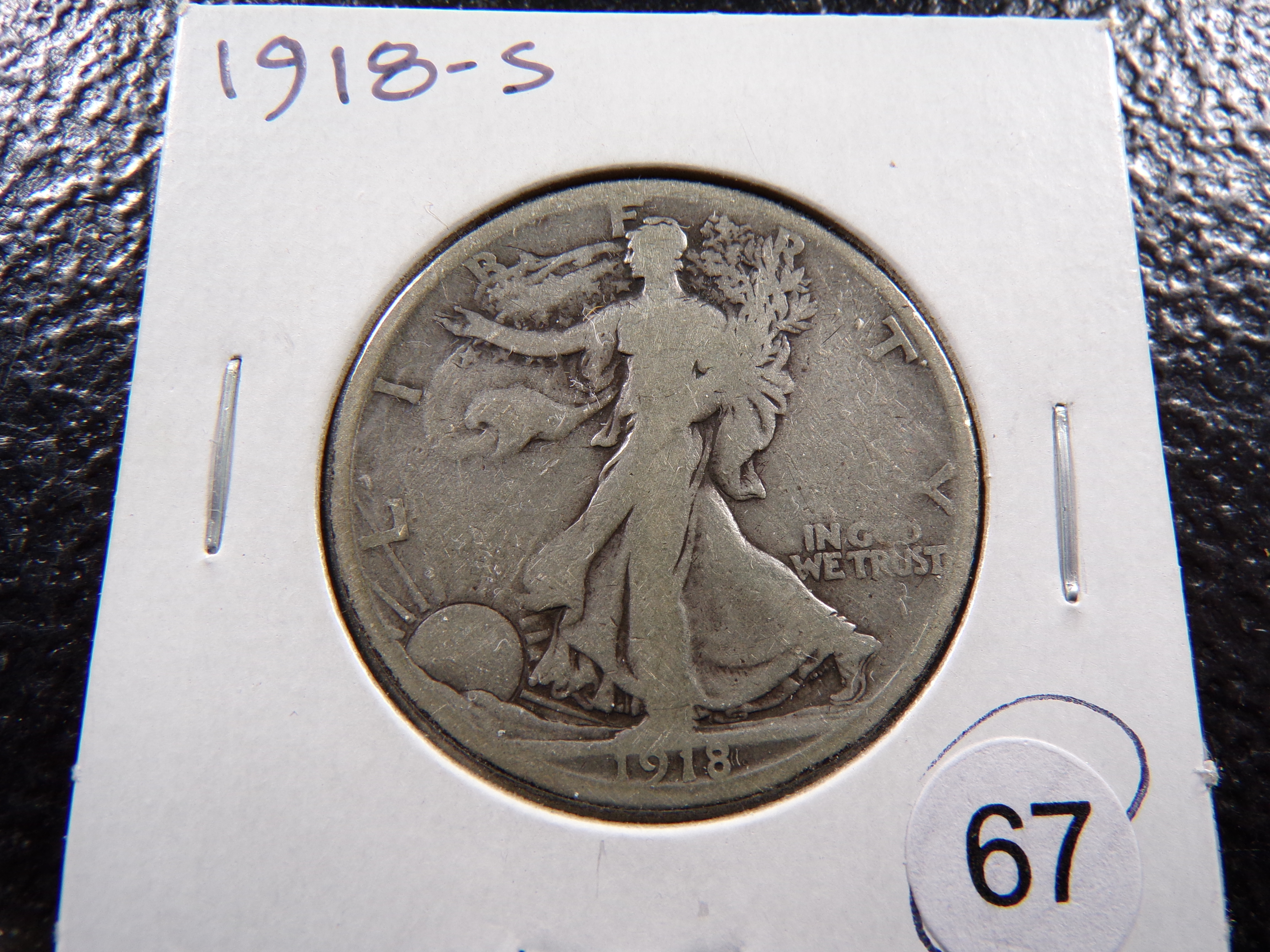 1918-S WALKING LIBERTY SILVER HALF DOLLAR