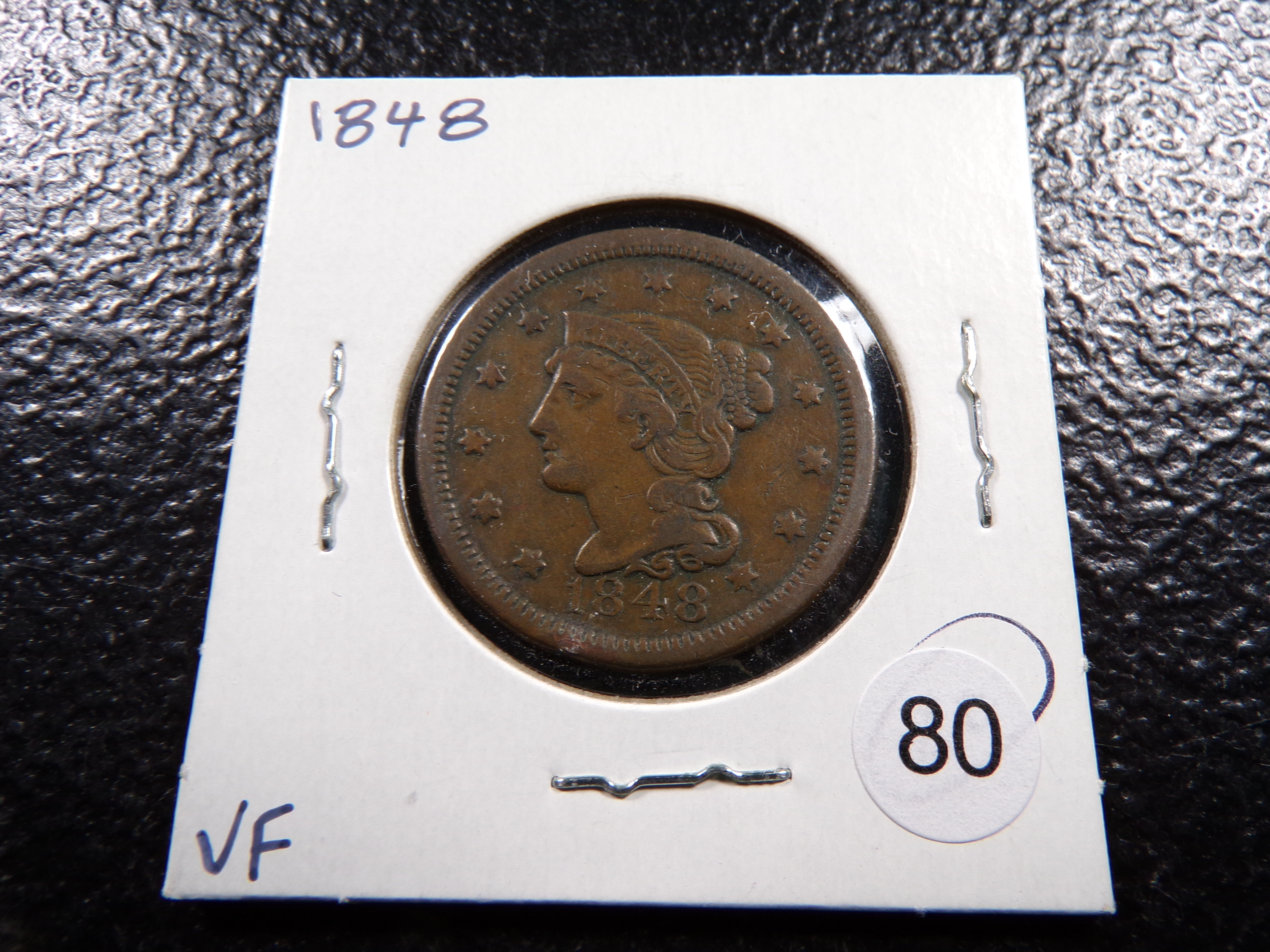 1848 BRAIDED HAIR LARGE CENT