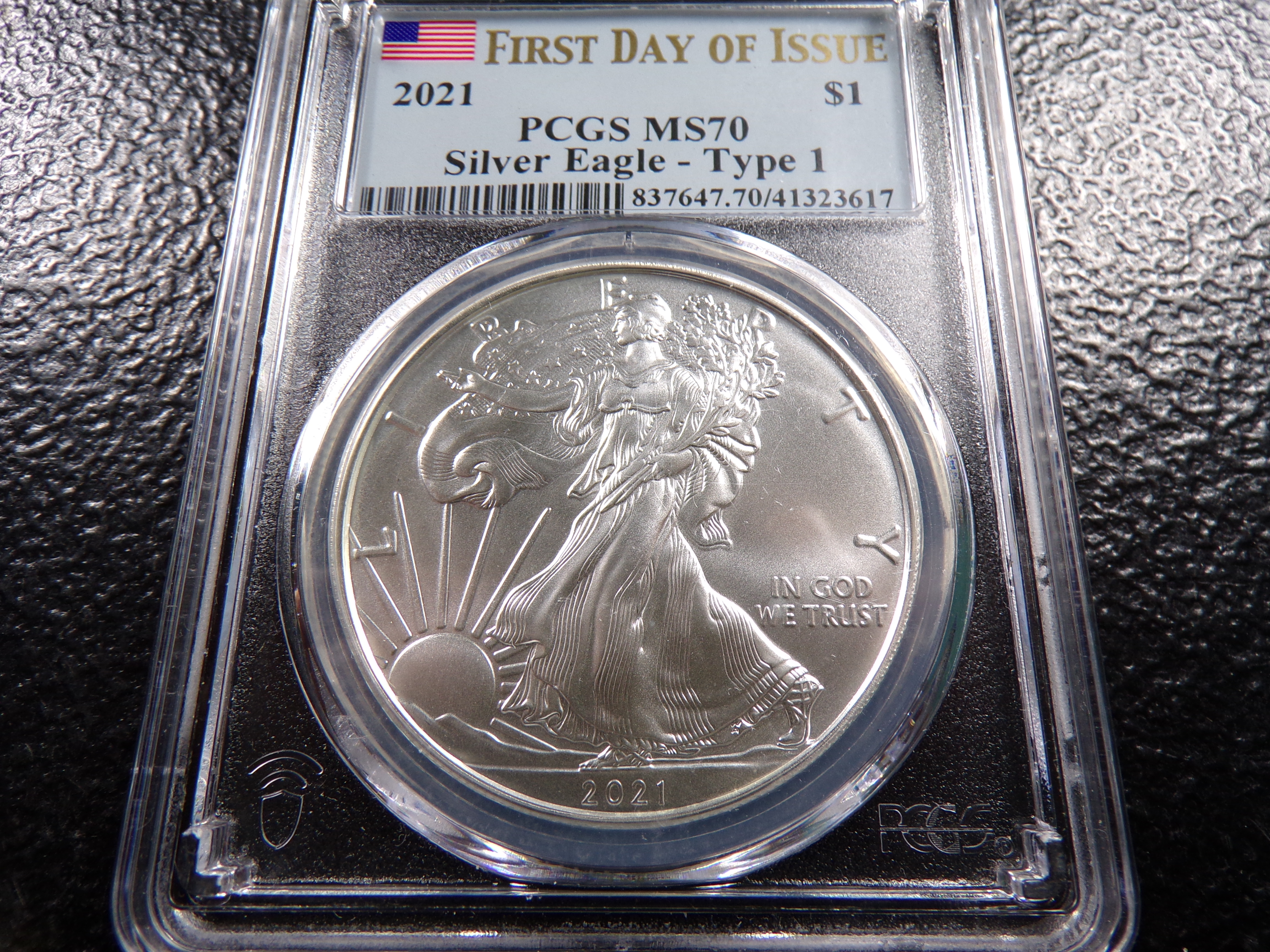 2021 PCGS MS70 FIRST DAY ISSUE AMERICAN SILVER EAGLE DOLLAR