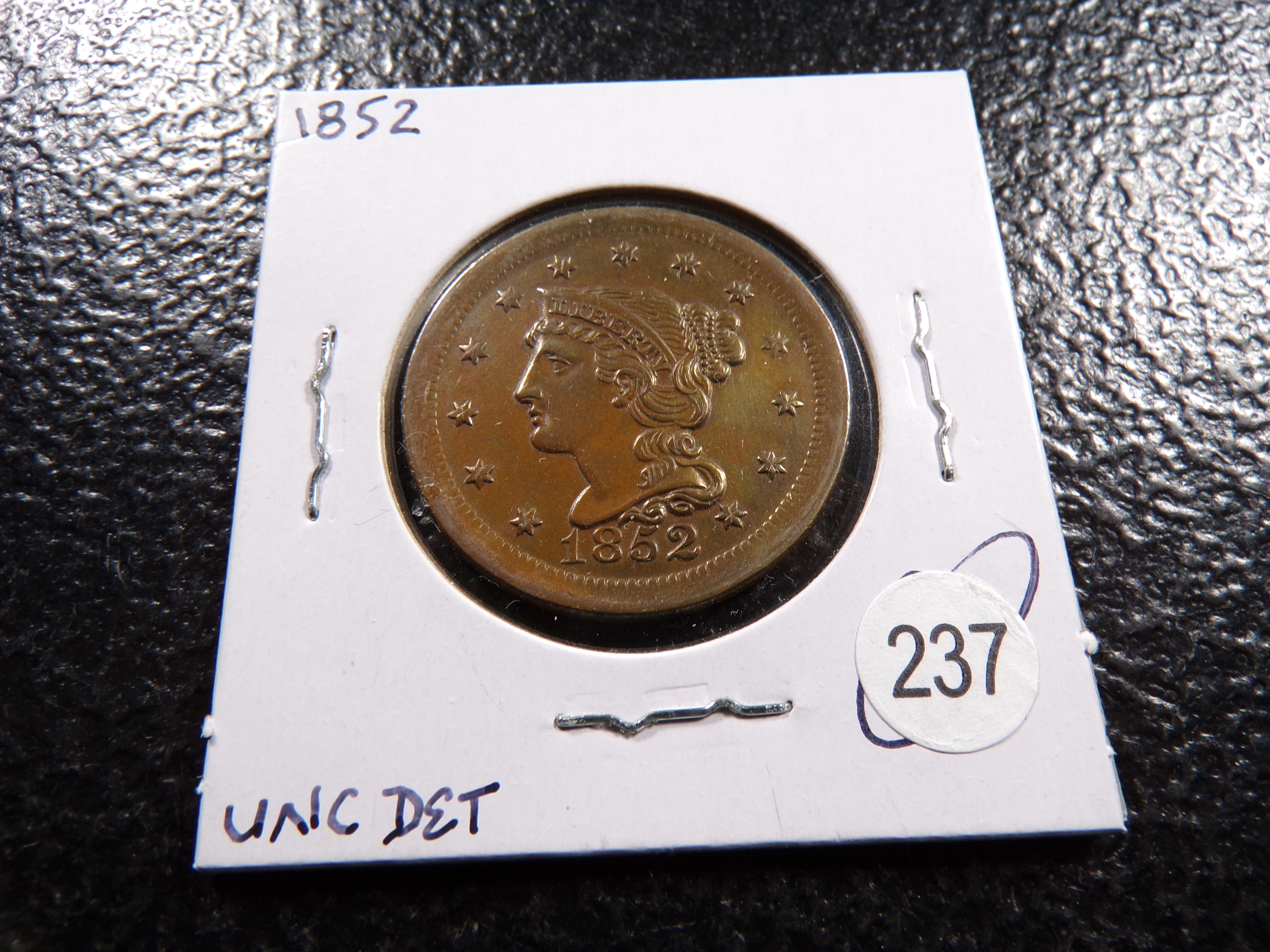 1852 BRAIDED HAIR LARGE CENT