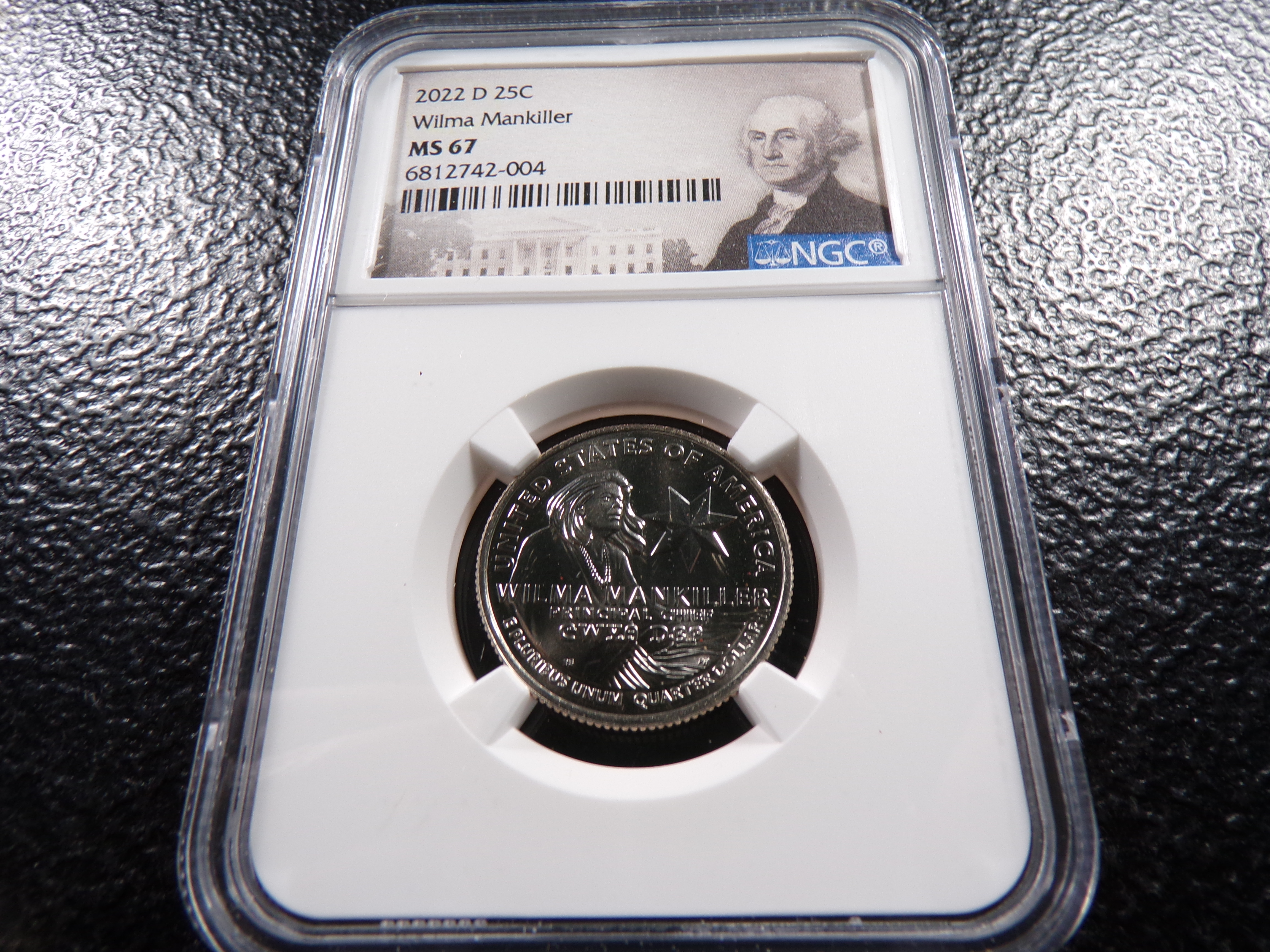 2022-D NGC MS67 WILMA MANKILLER QUARTER