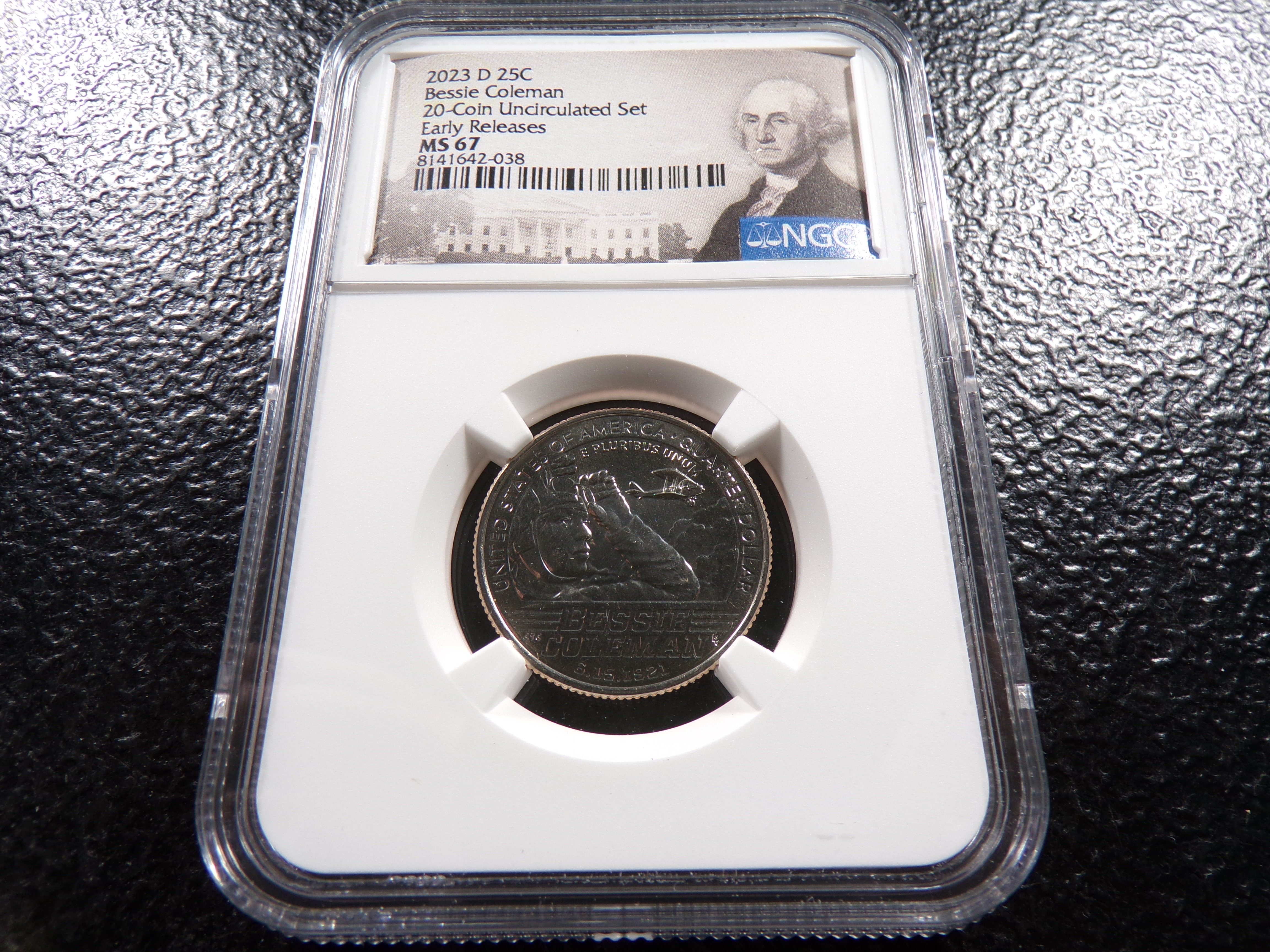 2023-D NGC MS67 BESSIE COLEMAN QUARTER