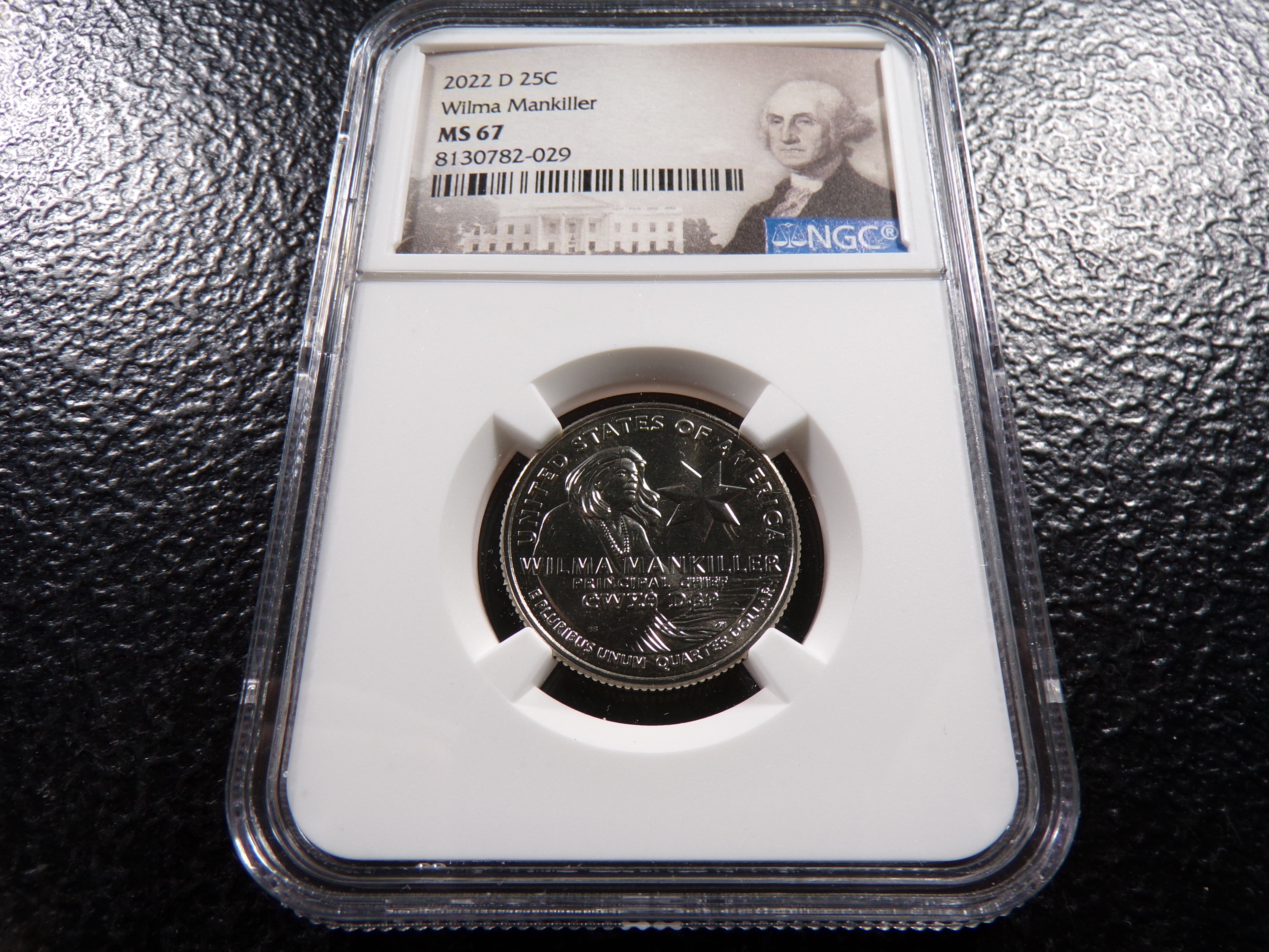 2022-D NGC MS67 WILMA MANKILLER QUARTER