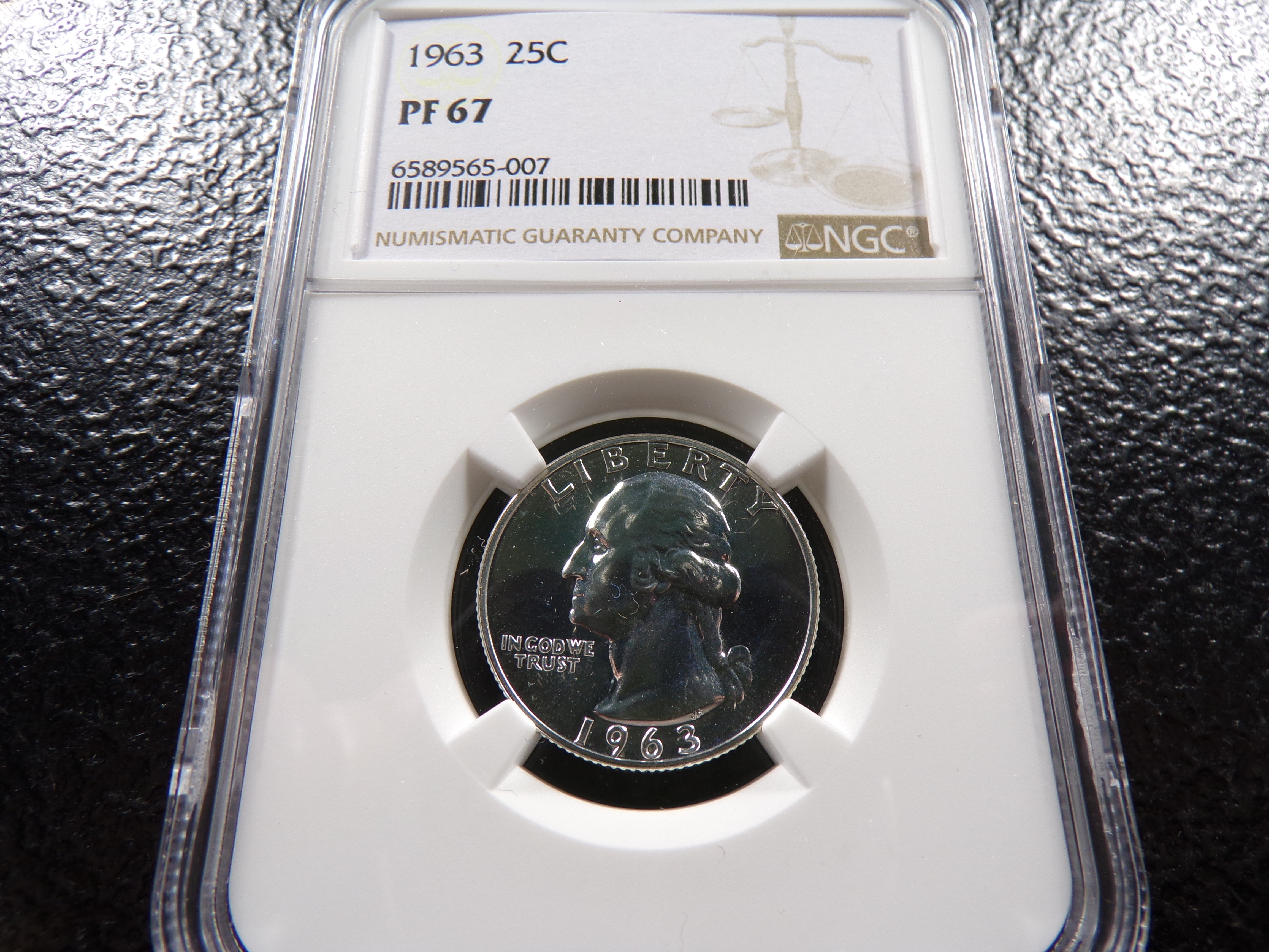 1963 NGC PF67 WASHINGTON SILVER PROOF QUARTER