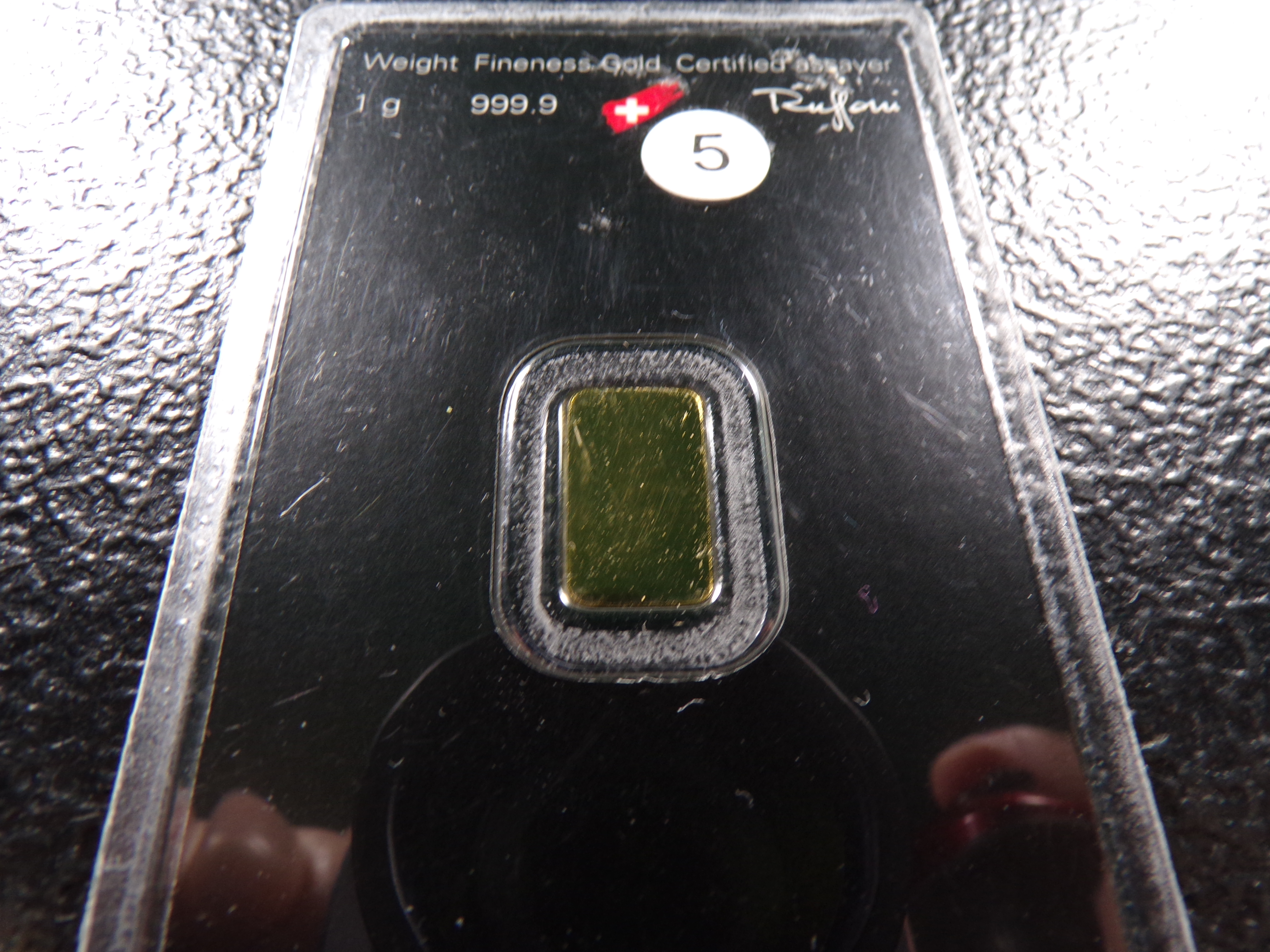 ARGOR-HERAEUS 1 GRAM 999.9 FINE GOLD BAR
