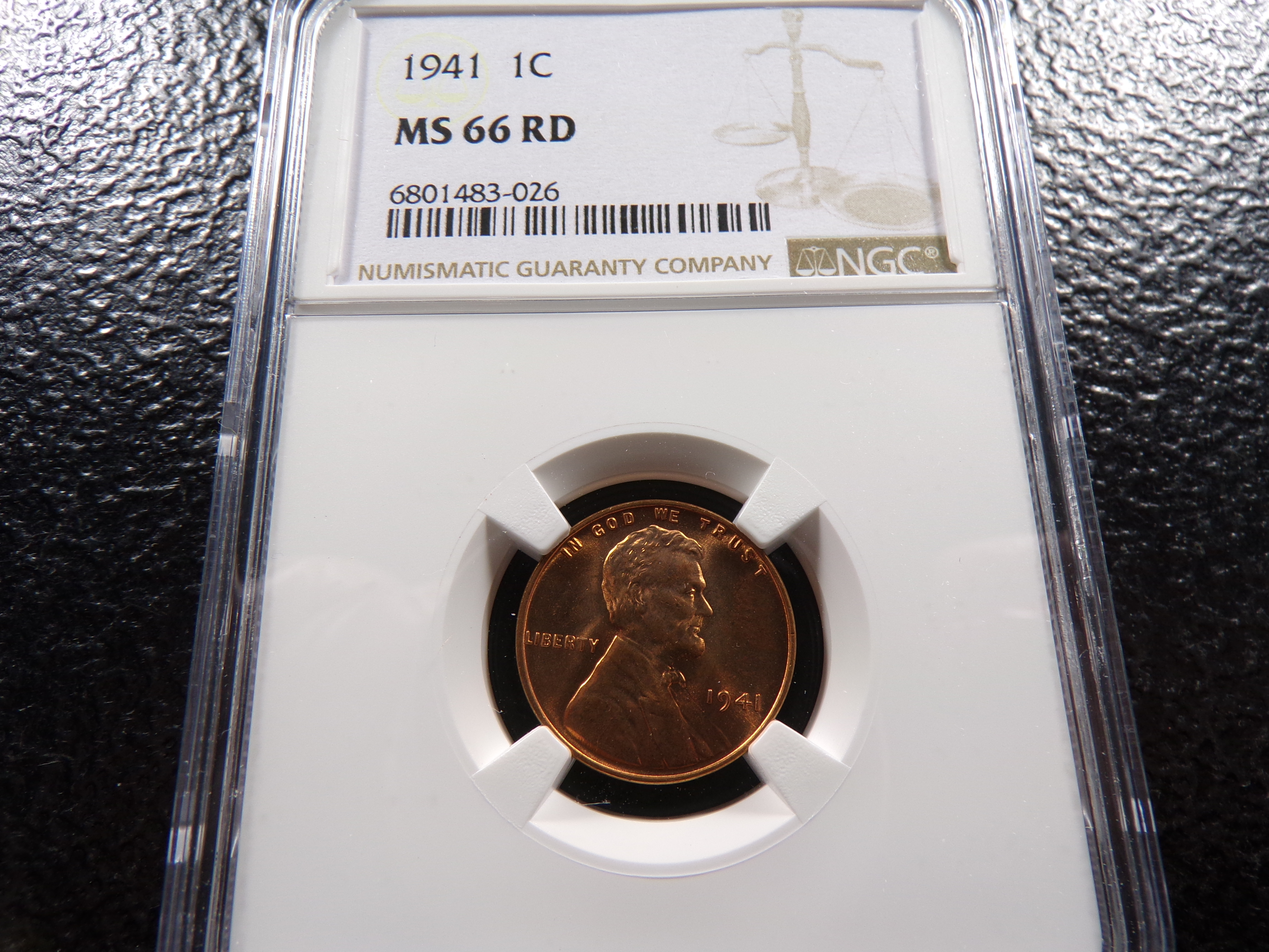 1941 NGC MS66RD LINCOLN WHEAT CENT