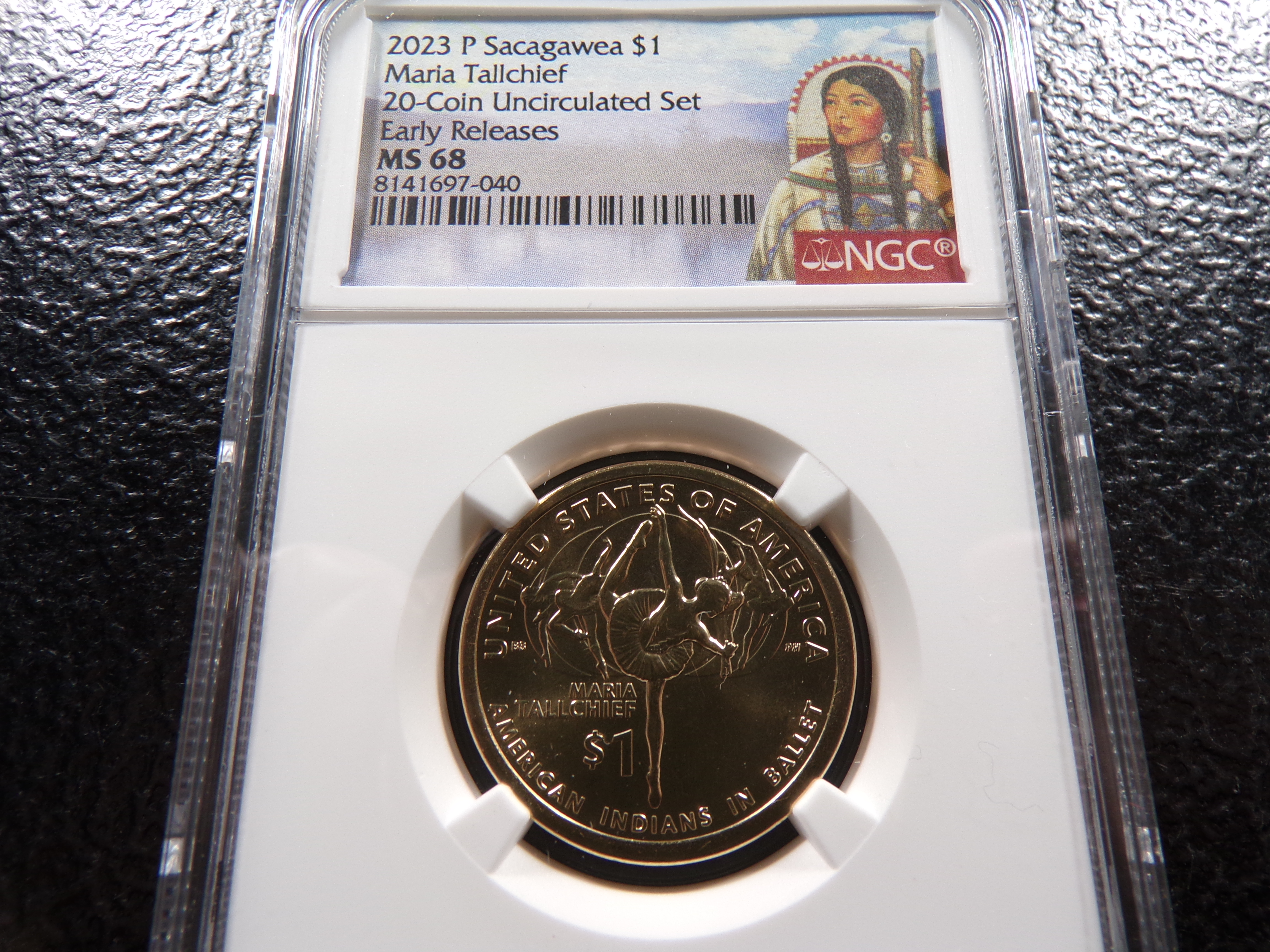 2023-P NGC MS68 MARIA TALLCHIEF SACAGAWEA DOLLAR