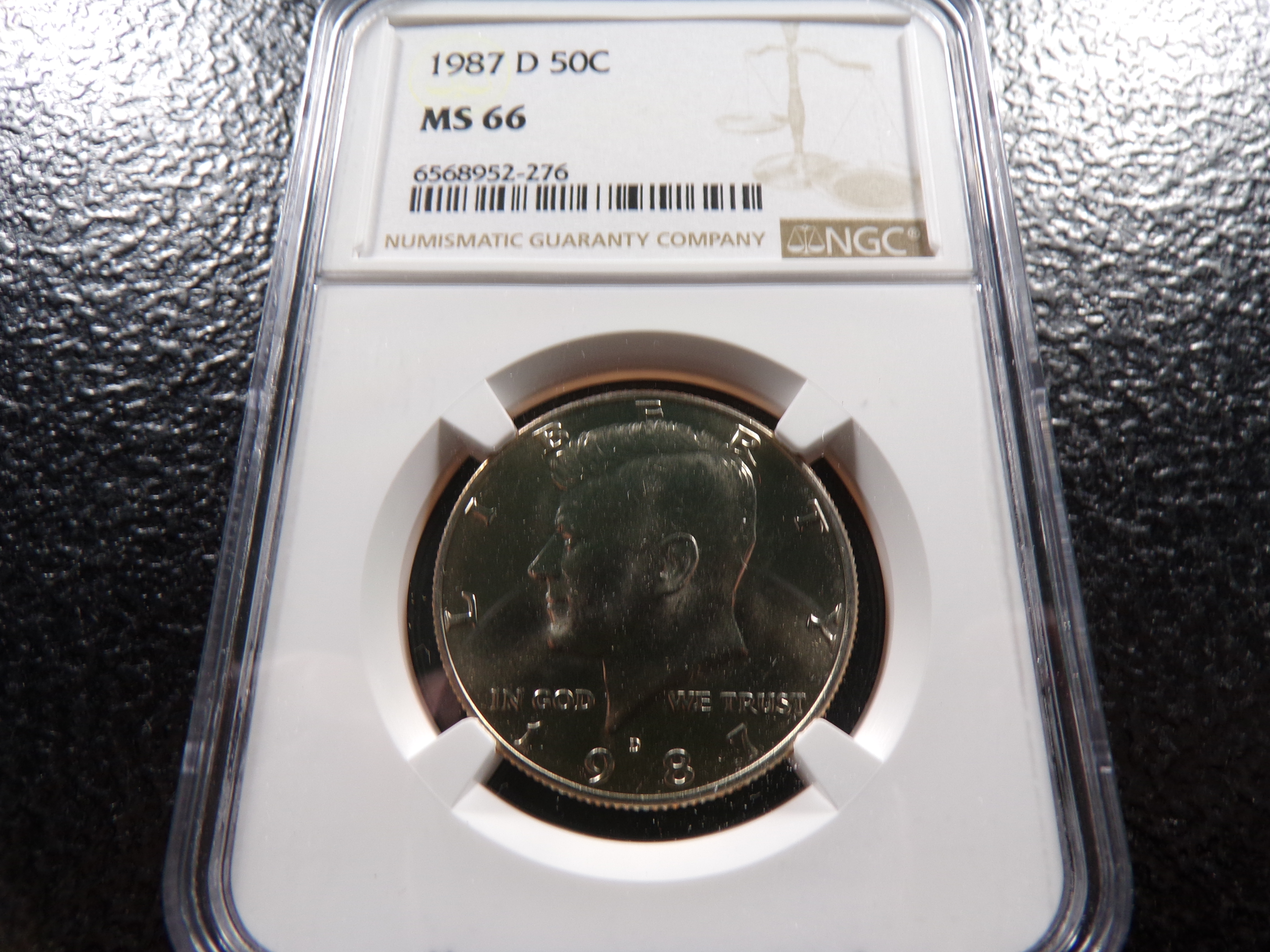 1987-D NGC MS66 KENNEDY HALF DOLLAR