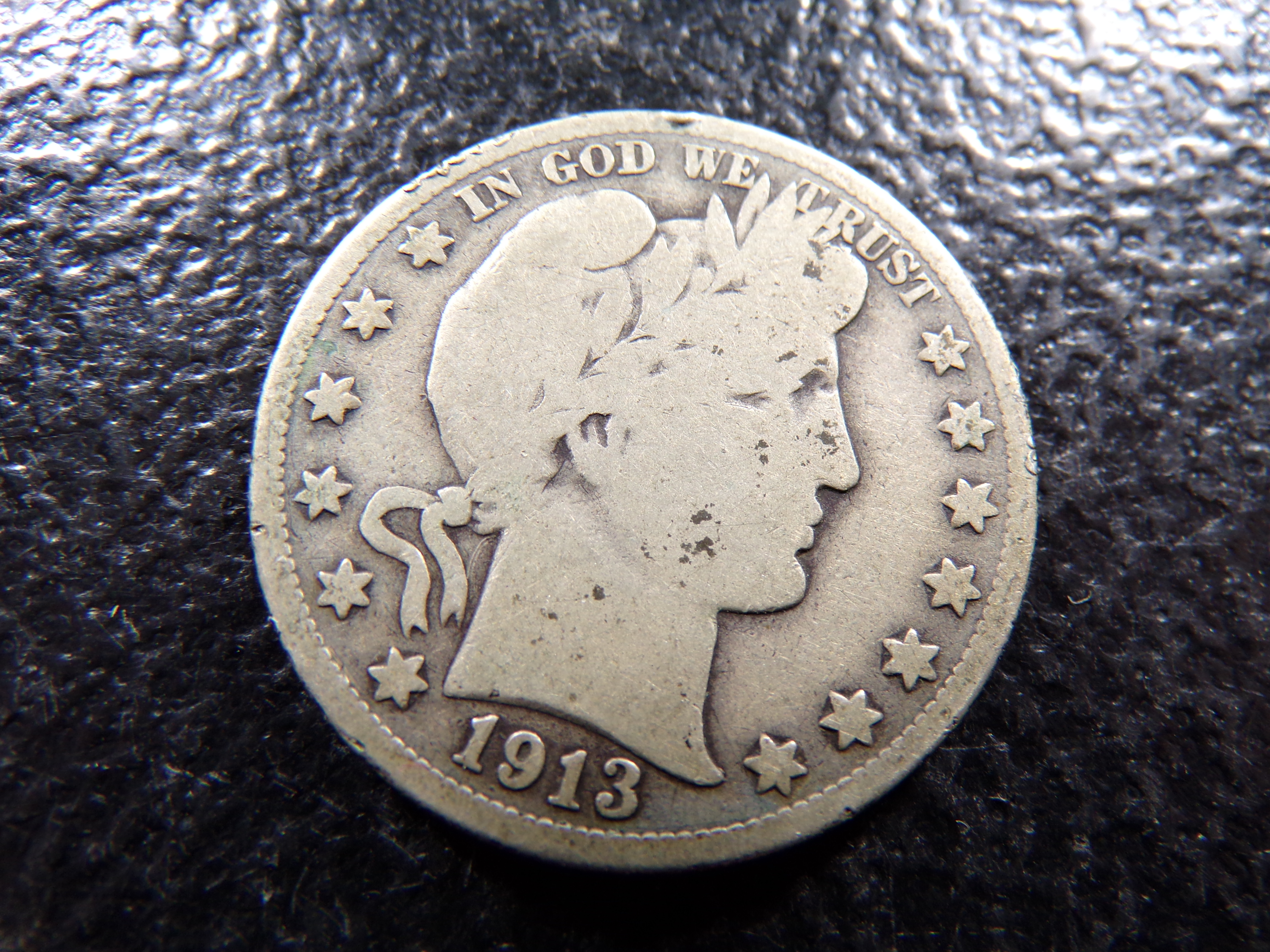 1913 BARBER SILVER HALF DOLLAR