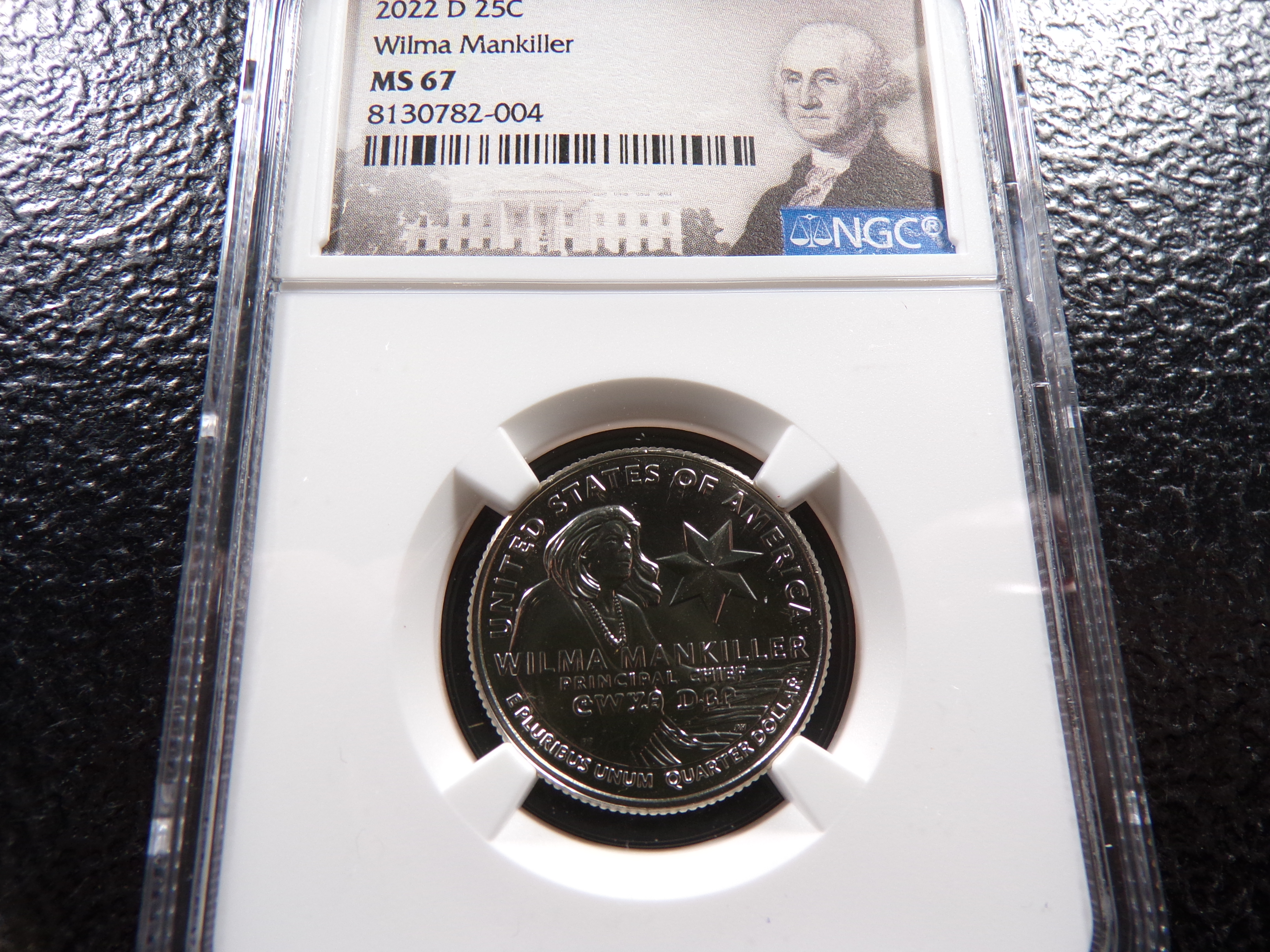 2022-D NGC MS67 WILMA MANKILLER QUARTER