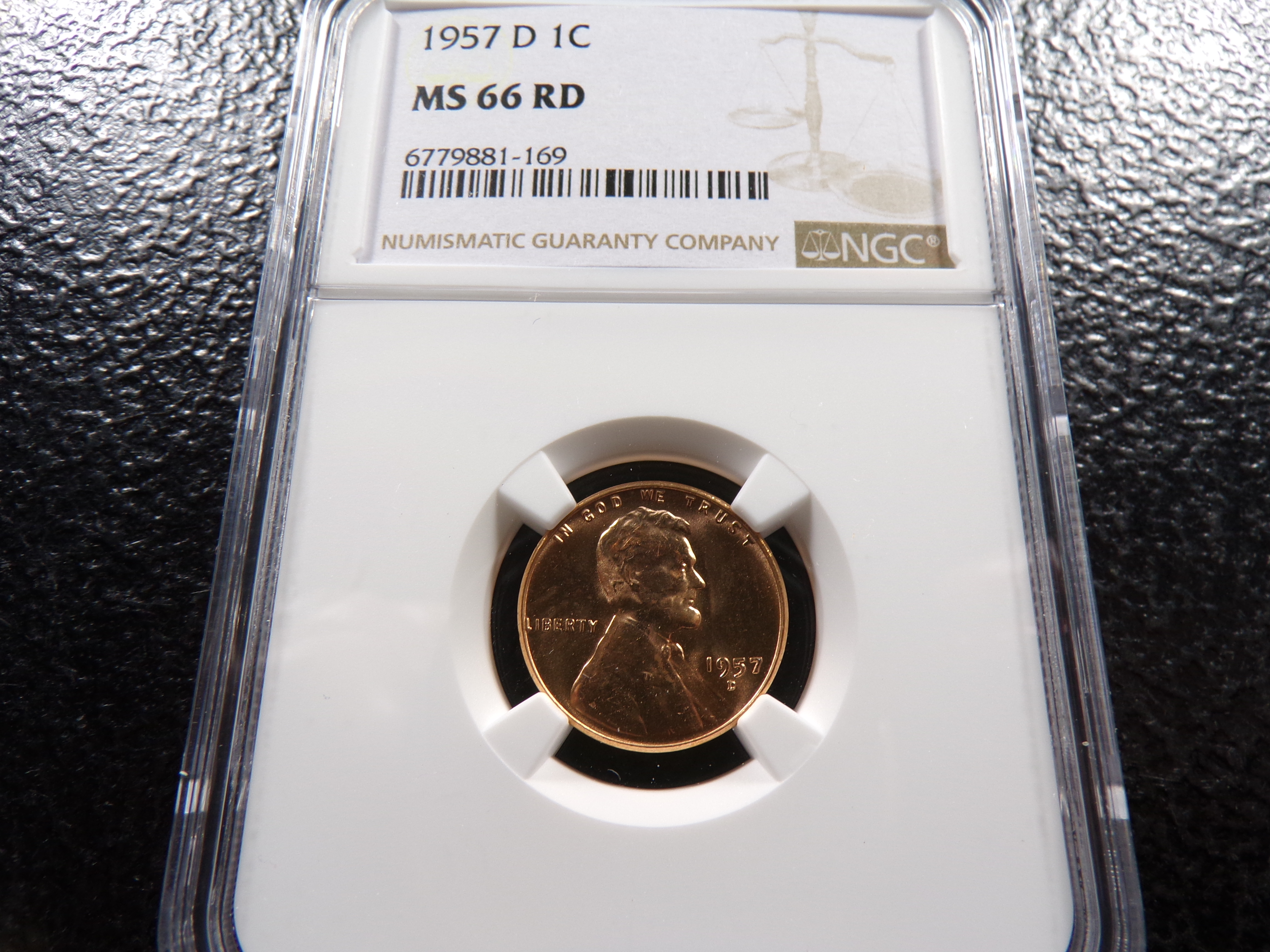 1957-D NGC MS66RD LINCOLN WHEAT CENT