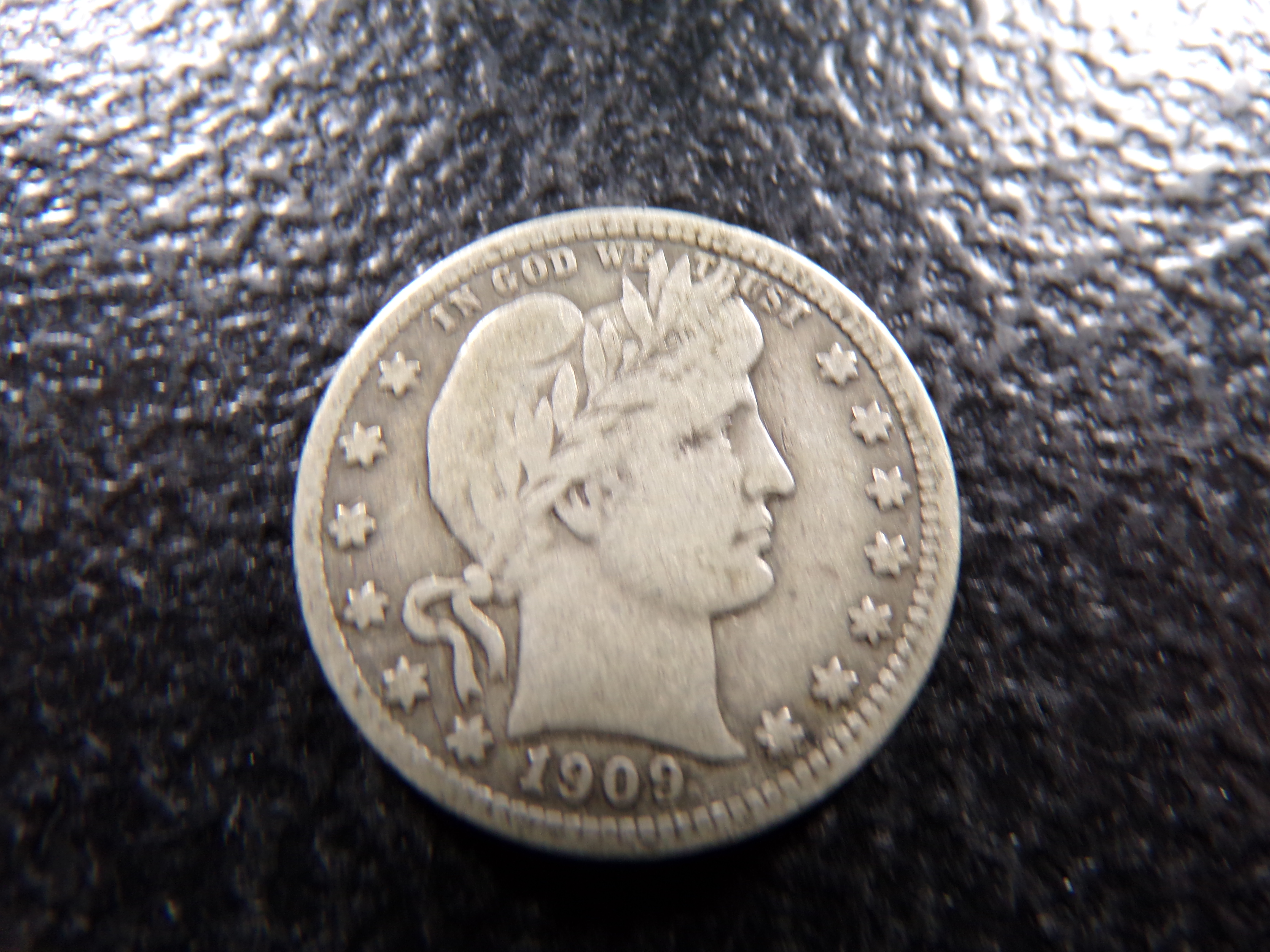 1909 BARBER SILVER QUARTER