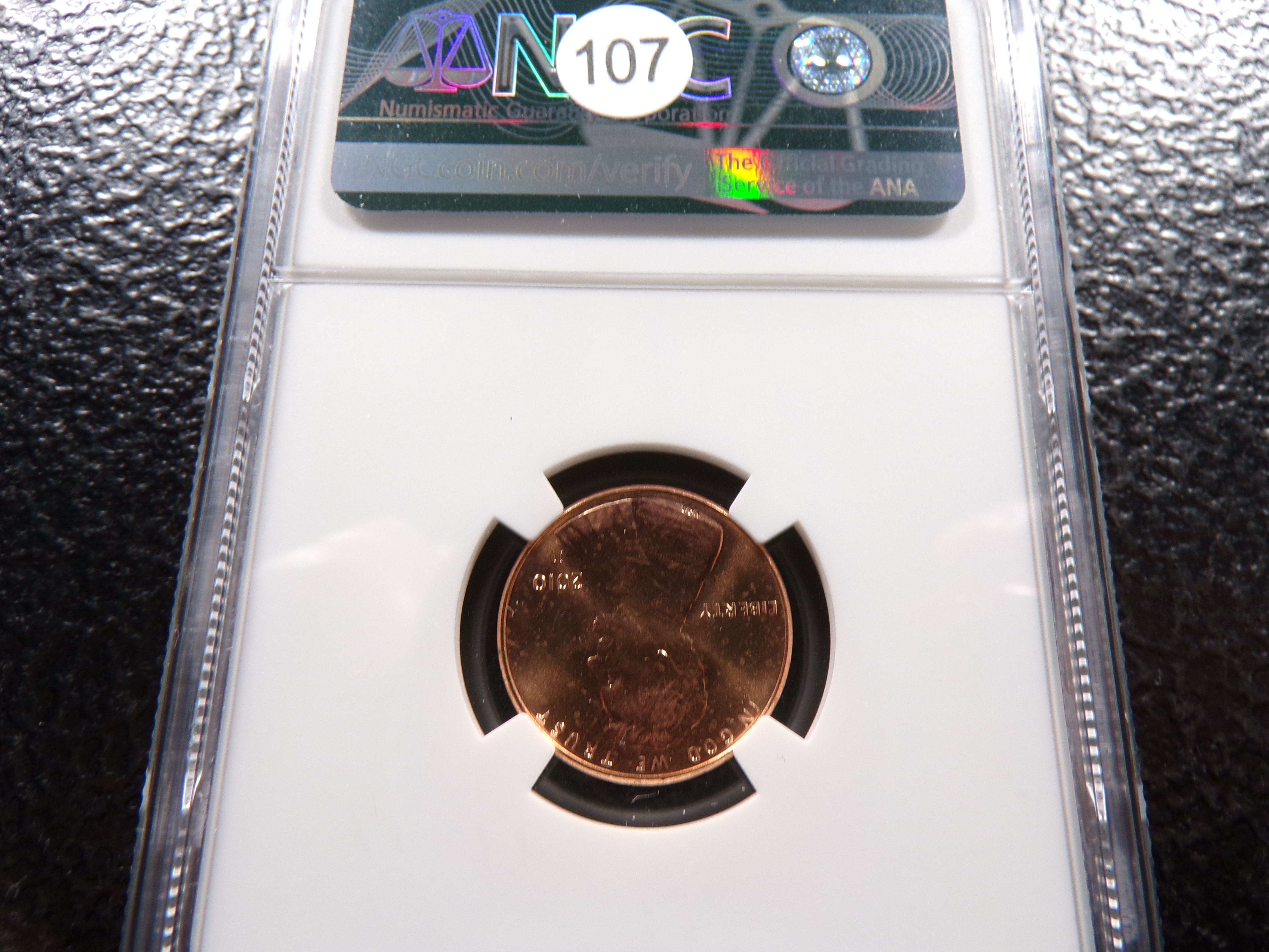 2010-D NGC GEM UNC. SIGNED FIRST YEAR REVERSE UNION SHIELD LINCOLN CENT