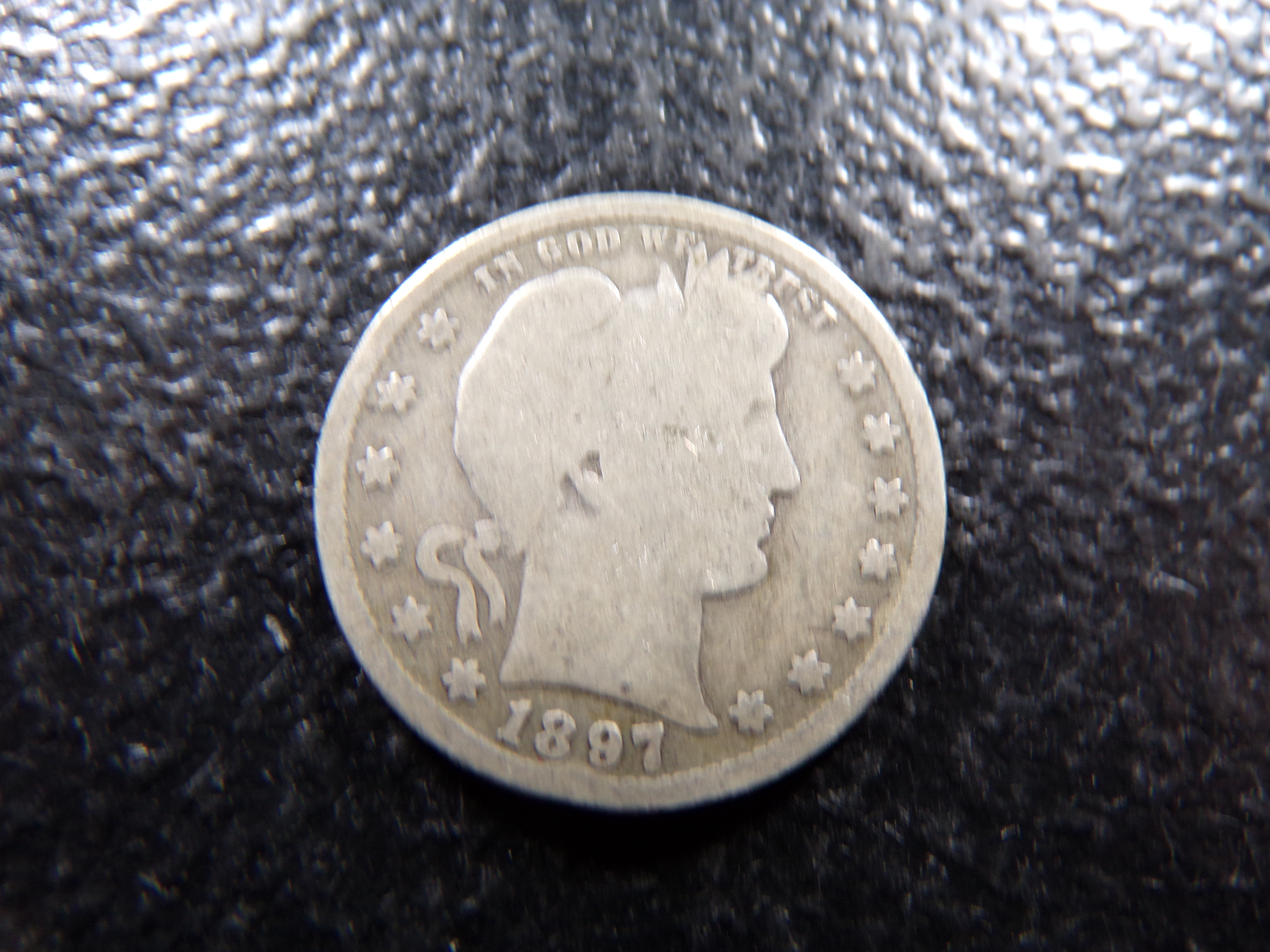 1897-S RARE DATE BARBER SILVER QUARTER