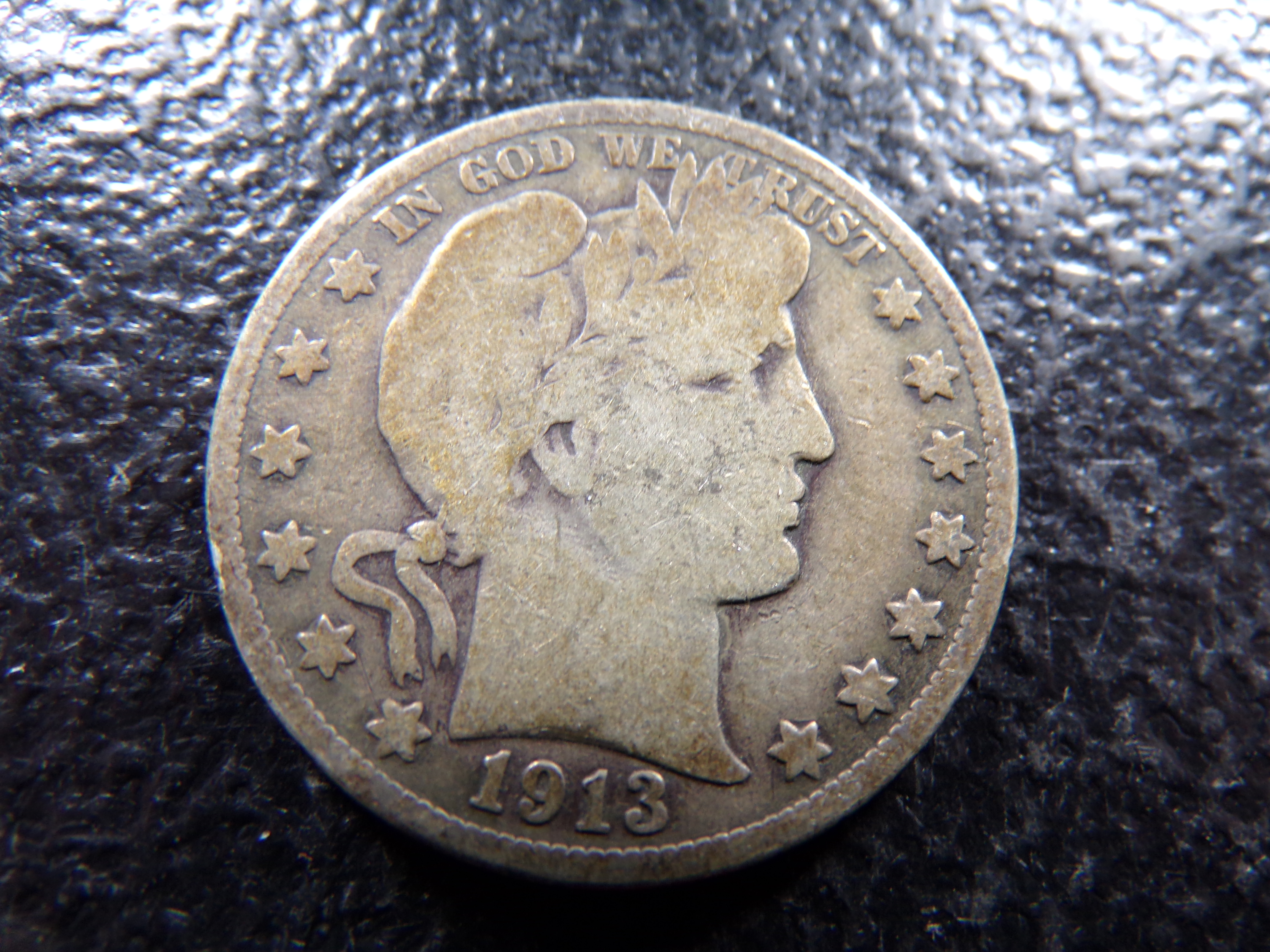 1913 BARBER SILVER HALF DOLLAR