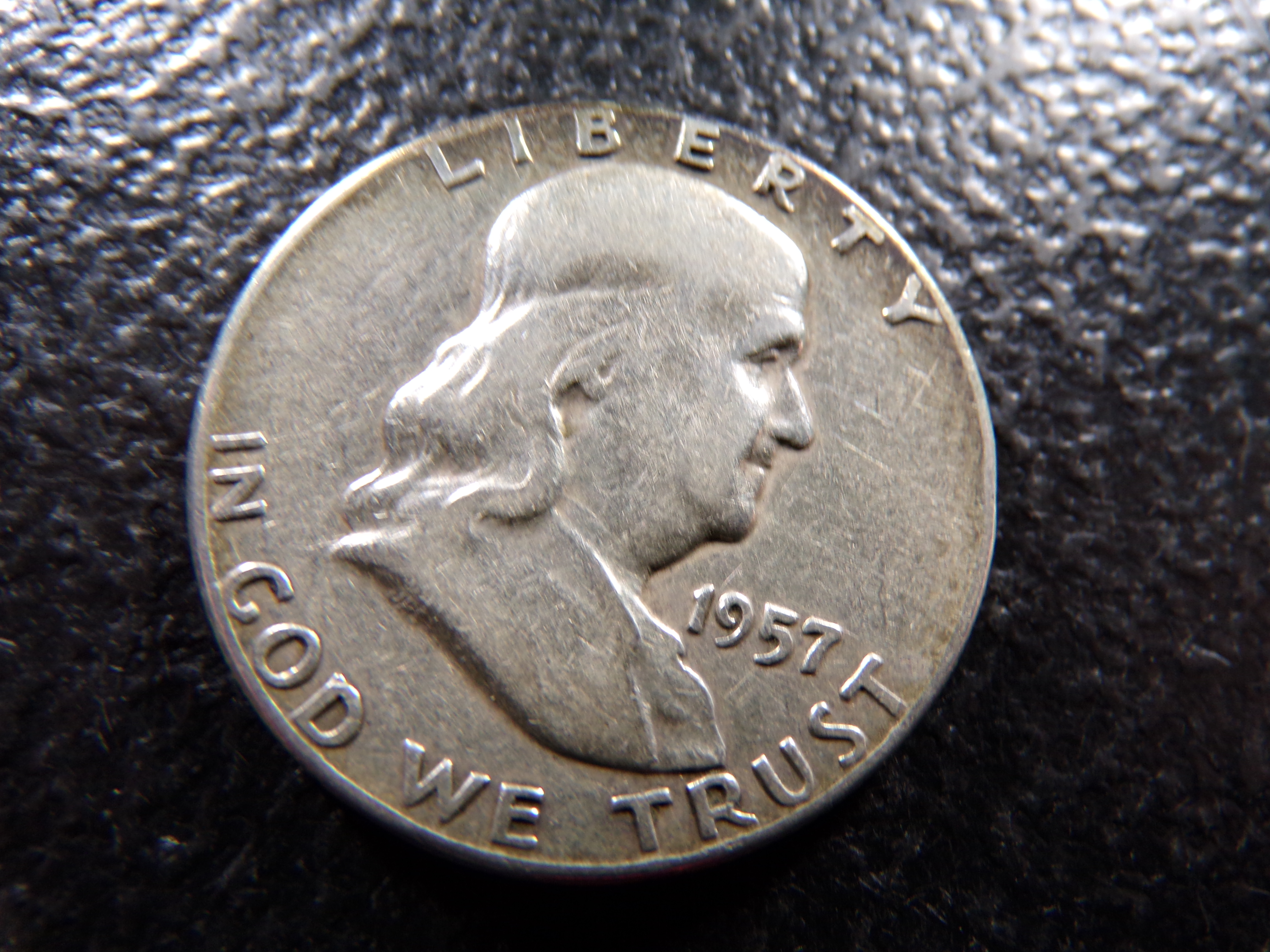 1957 FRANKLIN SILVER HALF DOLLAR