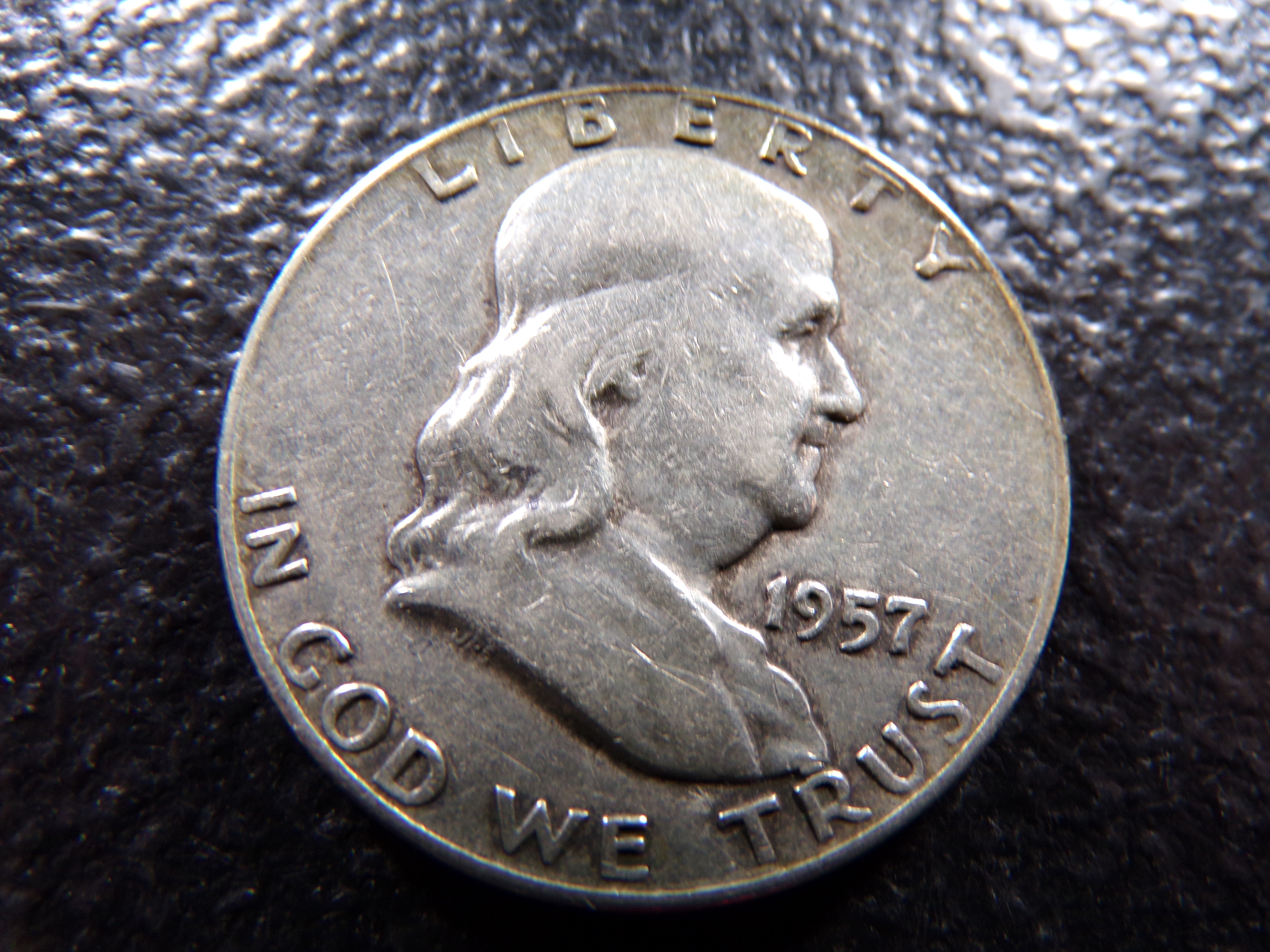 1957-D FRANKLIN SILVER HALF DOLLAR