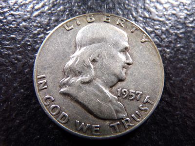 1957-D FRANKLIN SILVER HALF DOLLAR. CLICK THE LINK FROM YOUR INVOICE TO PAY... INVOICES ARE 