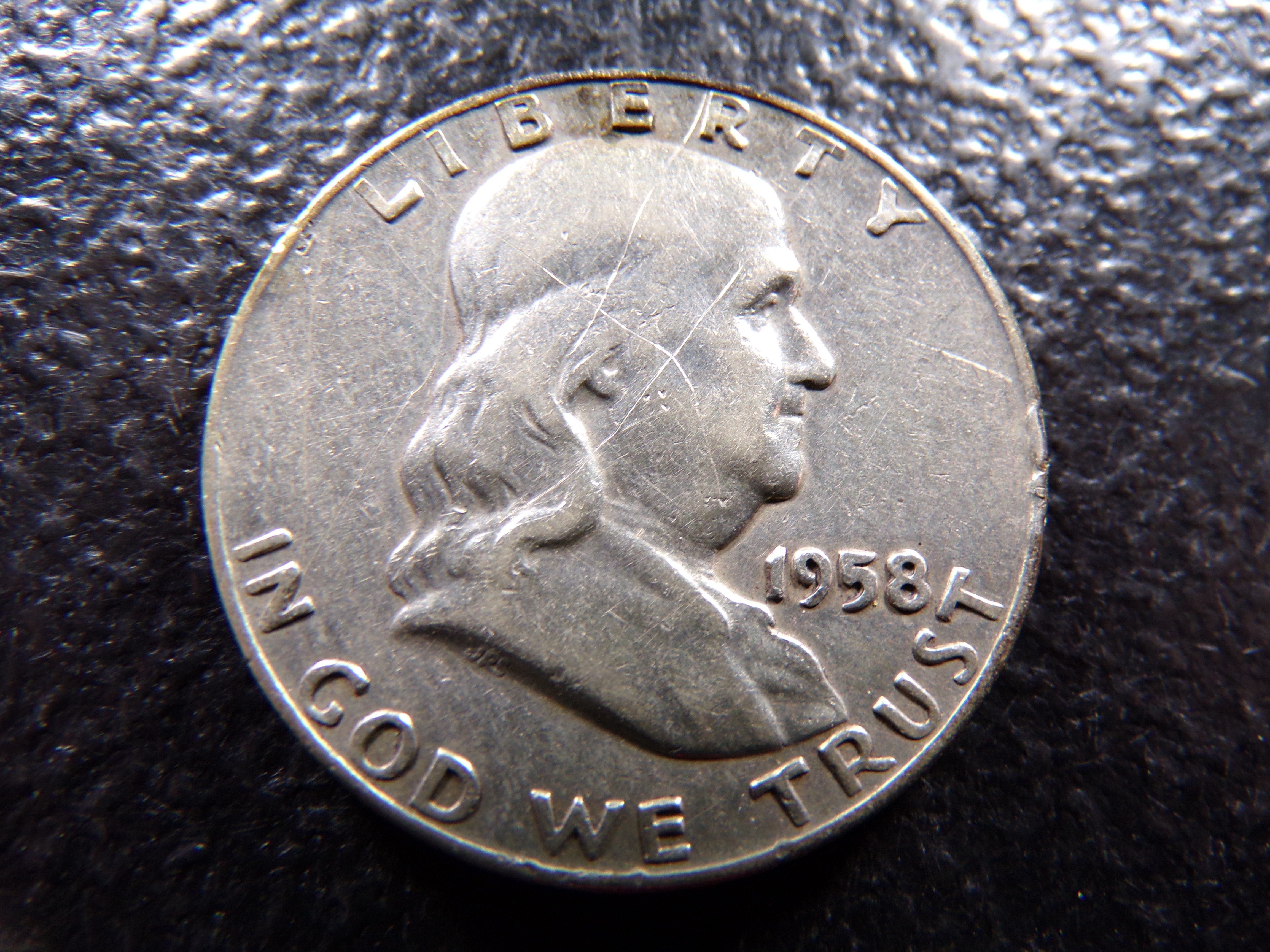 1958 FRANKLIN SILVER HALF DOLLAR