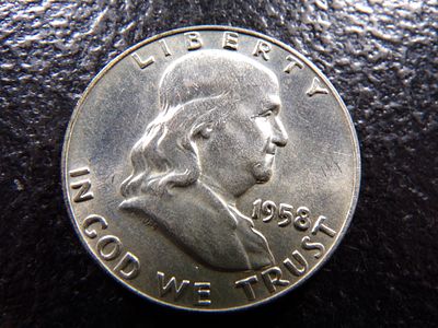1958-D FRANKLIN SILVER HALF DOLLAR. CLICK THE LINK FROM YOUR INVOICE TO PAY... INVOICES ARE 