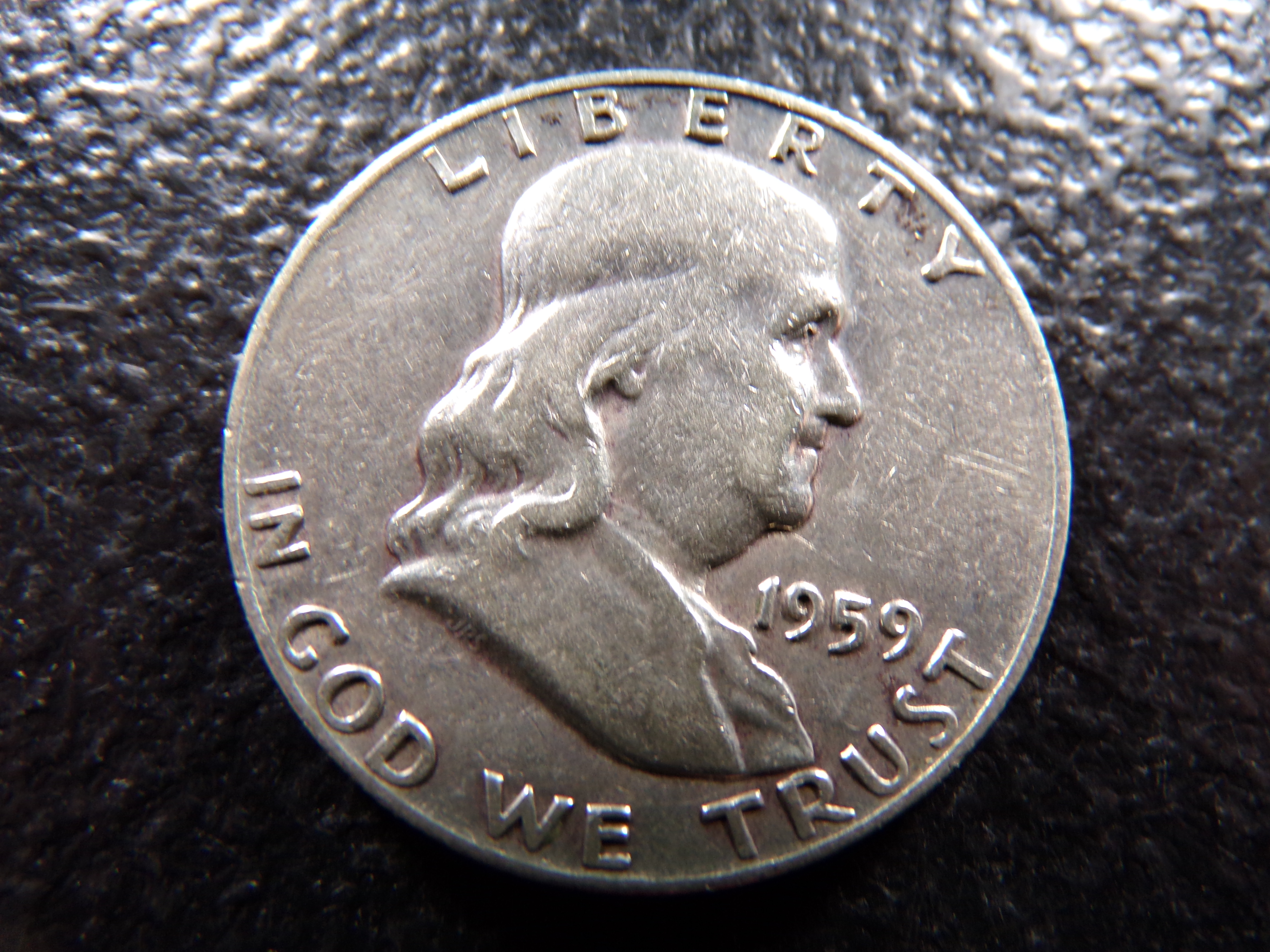 1959 FRANKLIN SILVER HALF DOLLAR