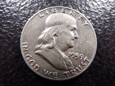1959 FRANKLIN SILVER HALF DOLLAR. CLICK THE LINK FROM YOUR INVOICE TO PAY... INVOICES ARE 