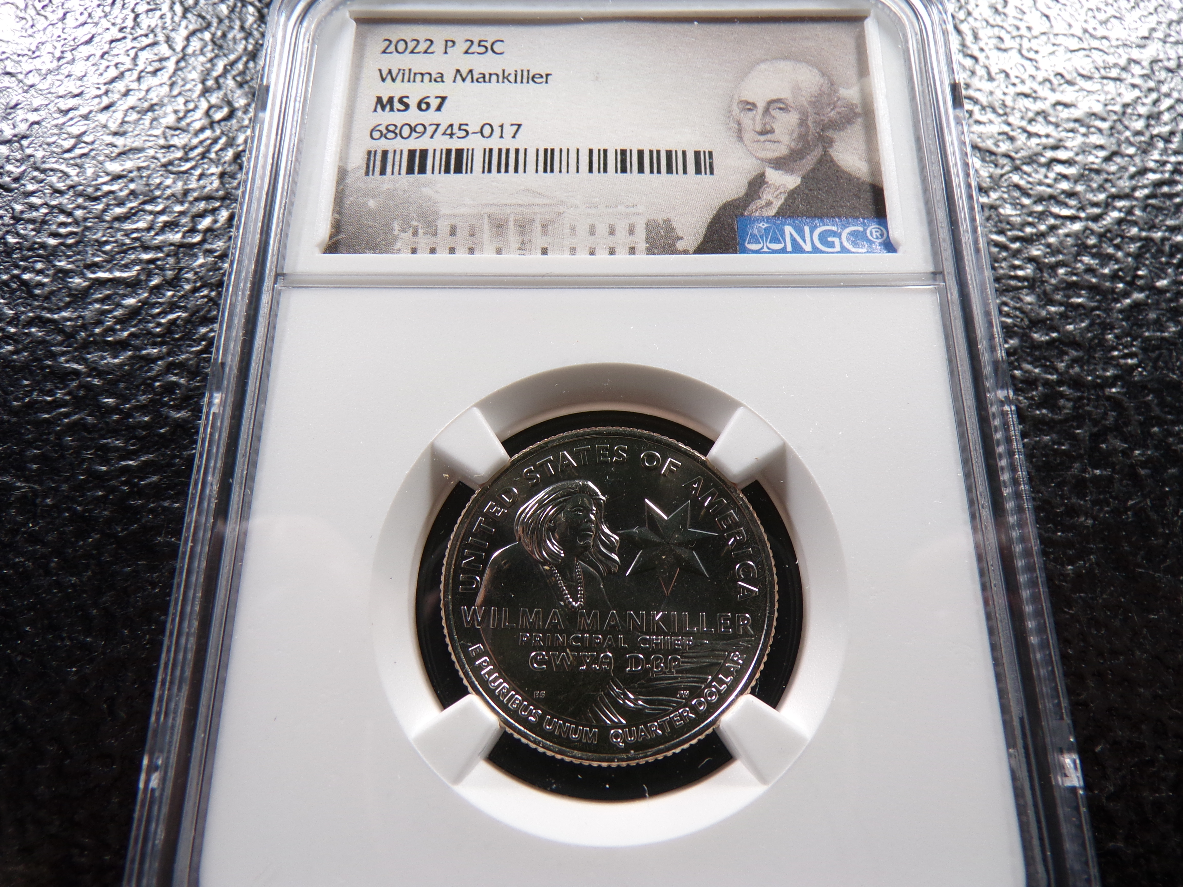 2022-P NGC MS67 WILMA MANKILLER QUARTER