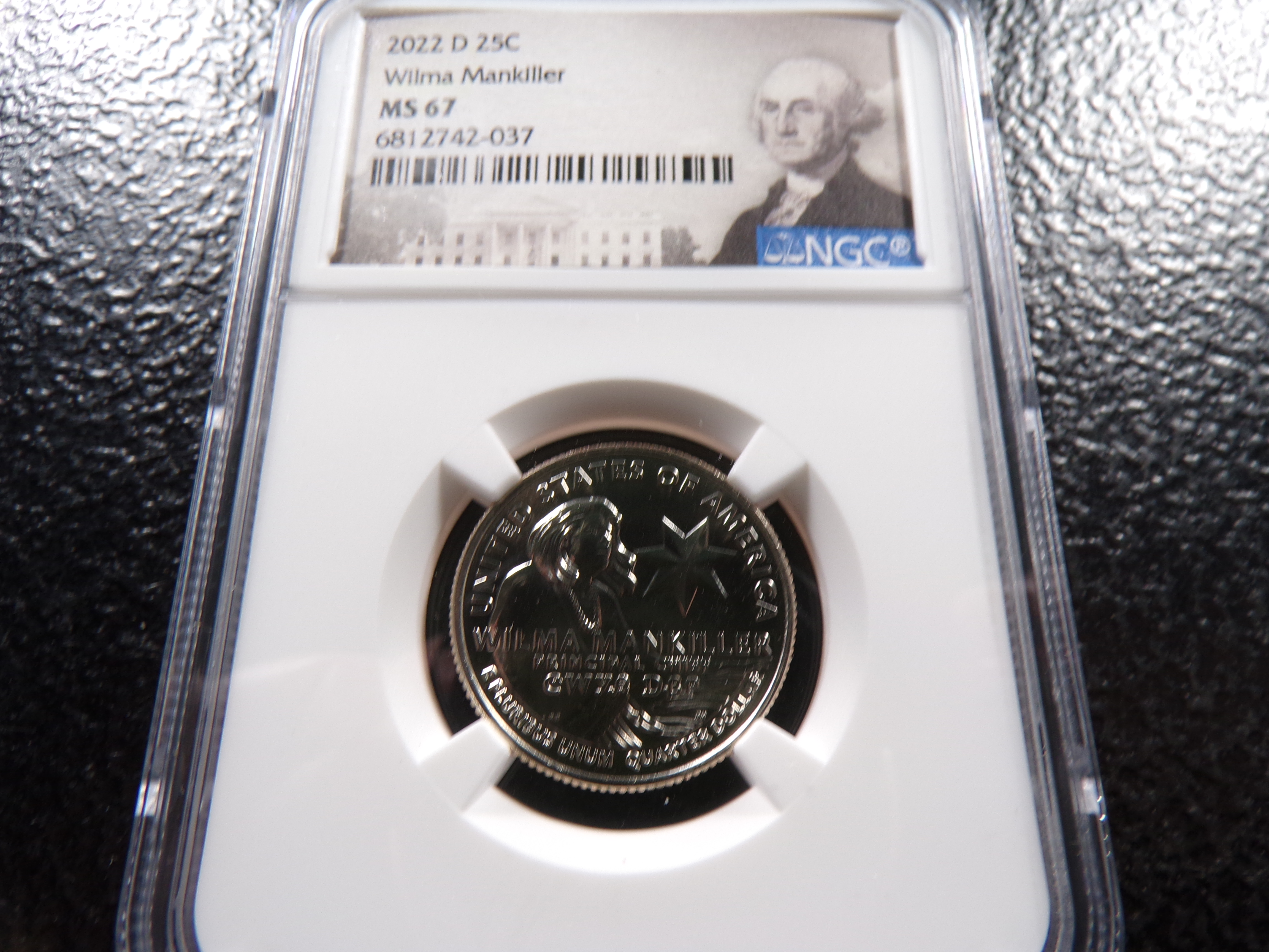 2022-D NGC MS67 WILMA MANKILLER QUARTER