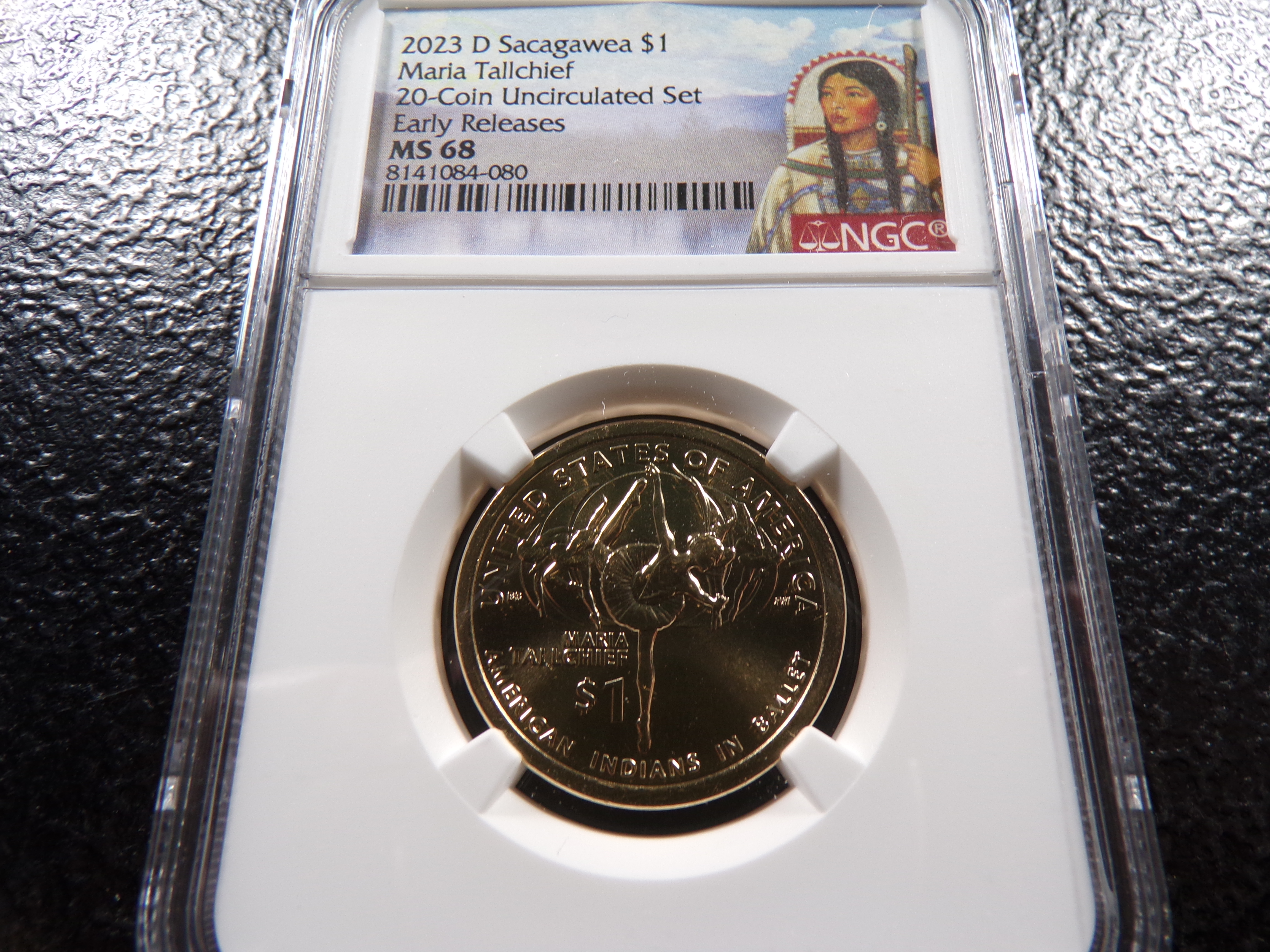 2023-D NGC MS68 MARIA TALLCHIEF SACAGAWEA DOLLAR