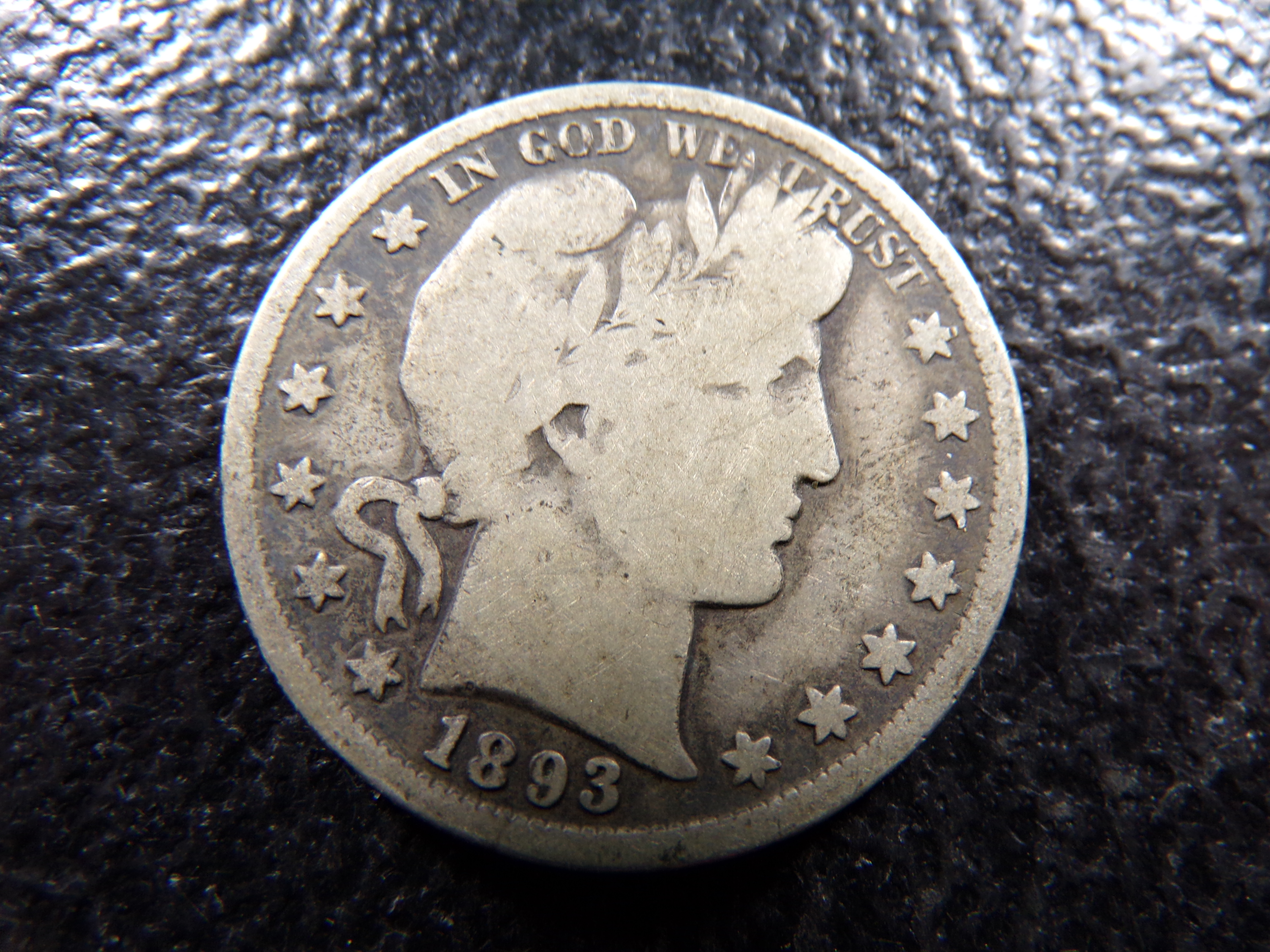 1893 BARBER SILVER HALF DOLLAR