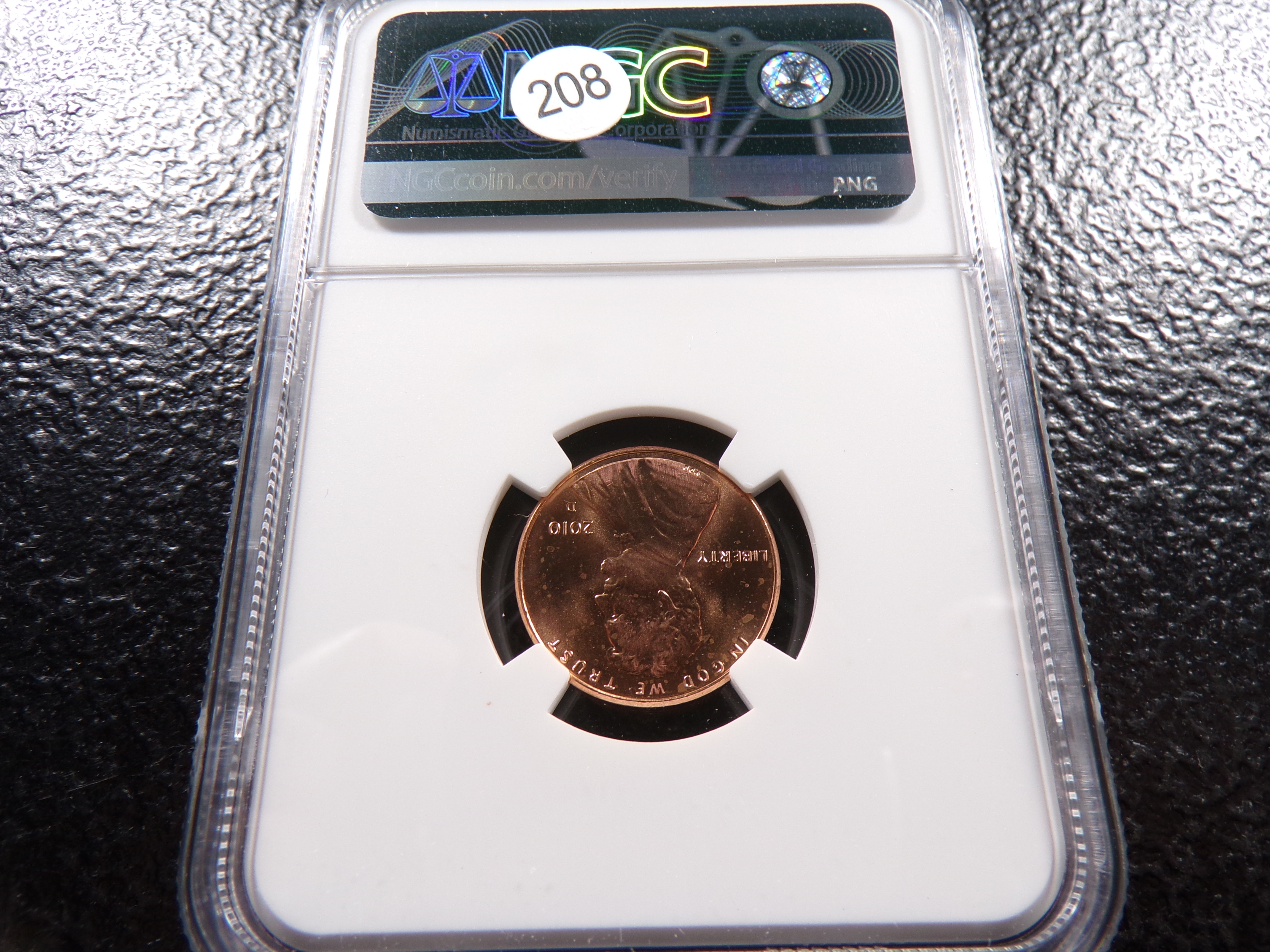 2010-D NGC GEM UNC. SIGNED FIRST YEAR REVERSE UNION SHIELD LINCOLN CENT