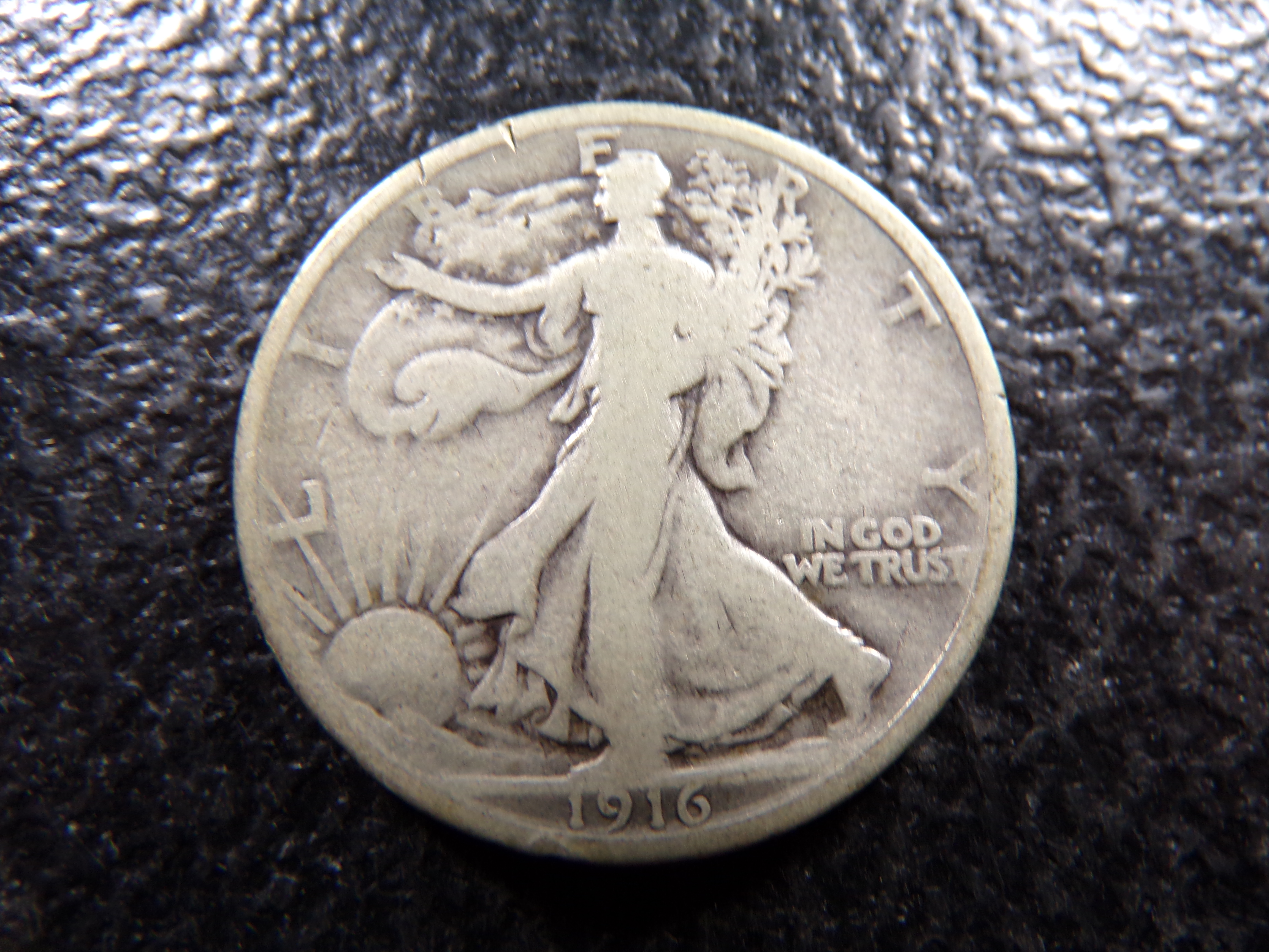 1916 RARE DATE WALKING LIBERTY SILVER HALF DOLLAR