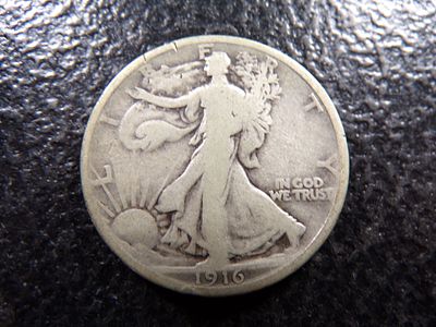 1916 RARE DATE WALKING LIBERTY SILVER HALF DOLLAR. CLICK THE LINK FROM YOUR INVOICE TO PAY... 