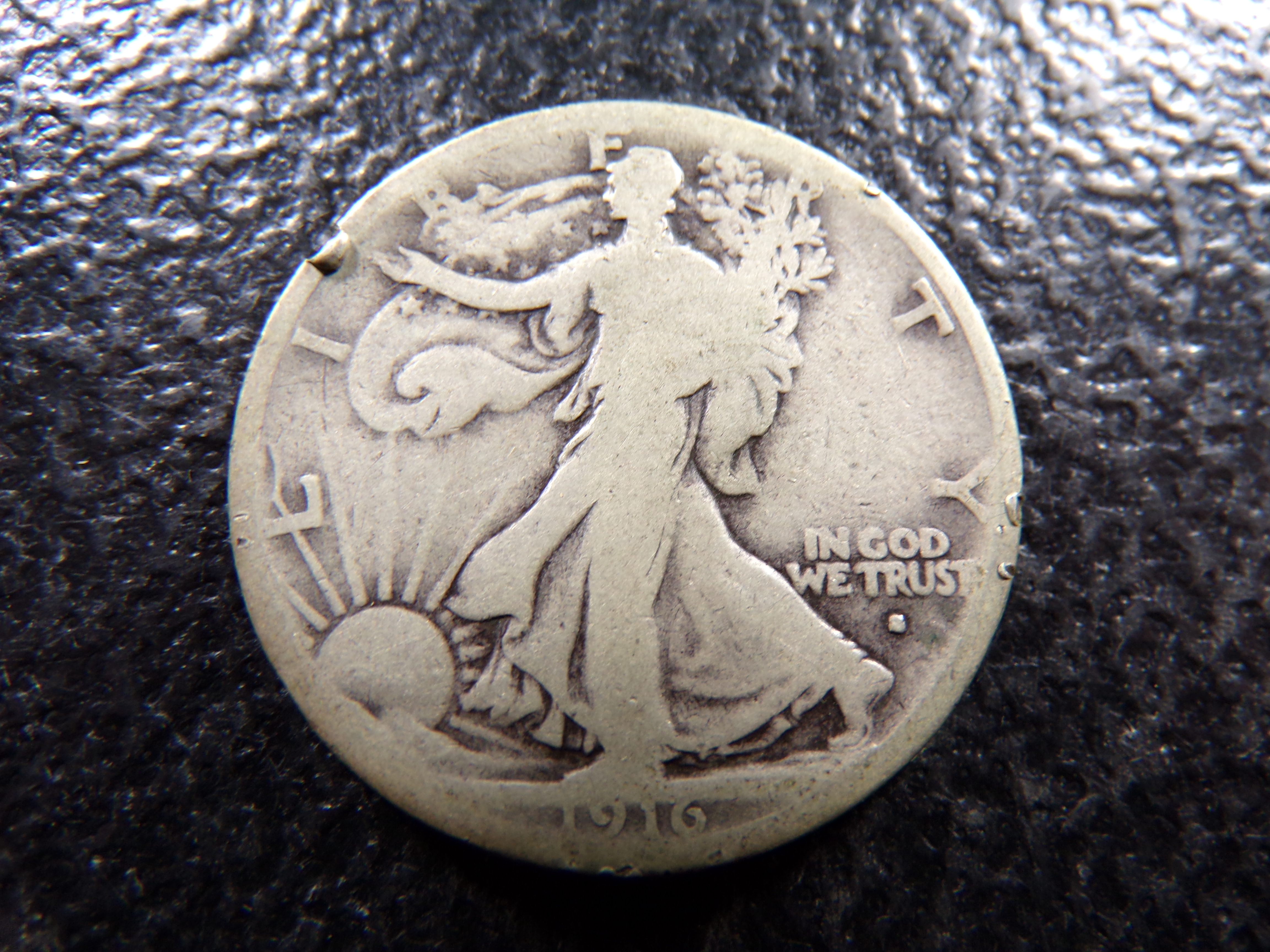 1916-S OBV. RARE DATE WALKING LIBERTY SILVER HALF DOLLAR