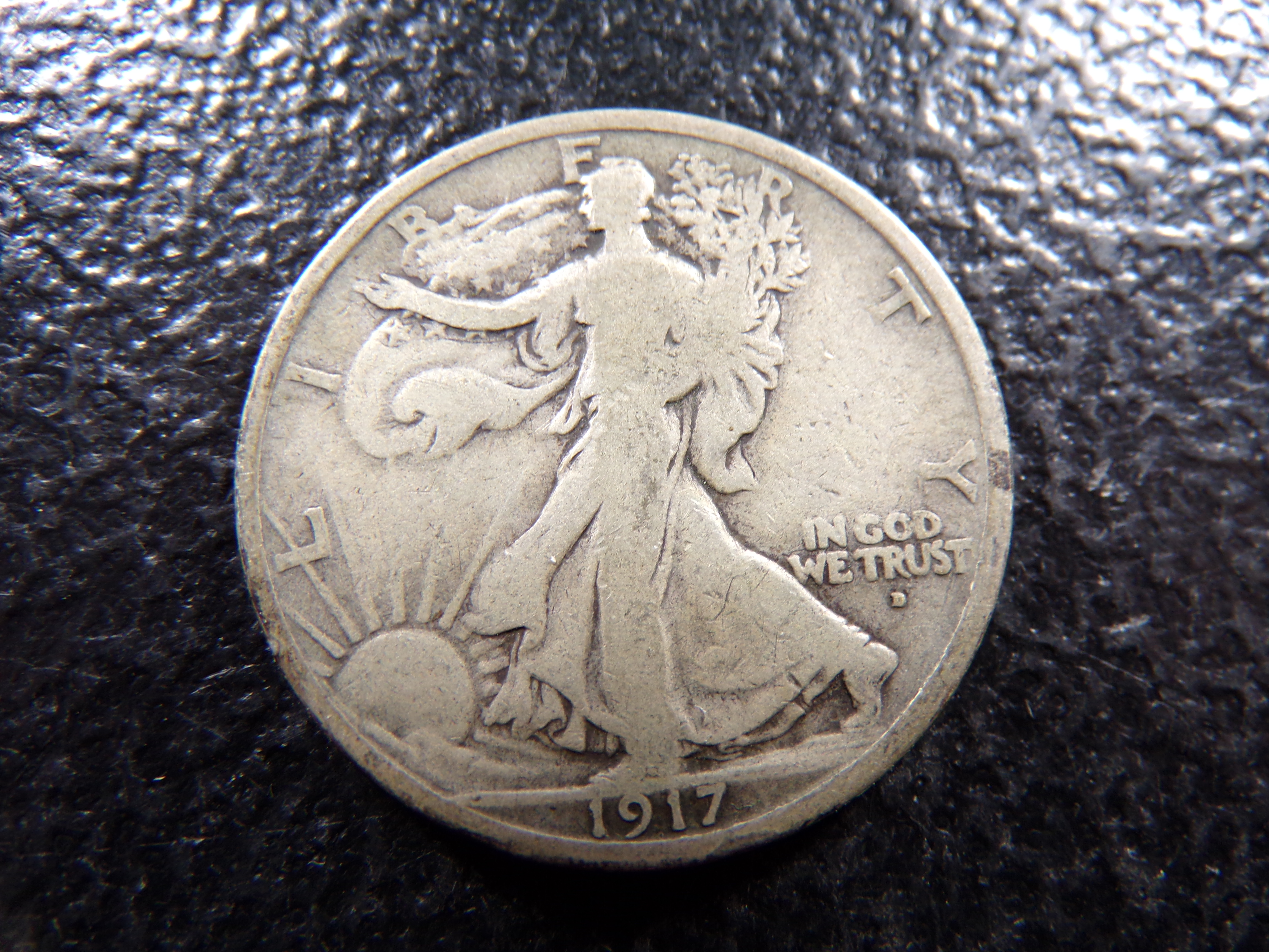 1917-D OBV. WALKING LIBERTY SILVER HALF DOLLAR