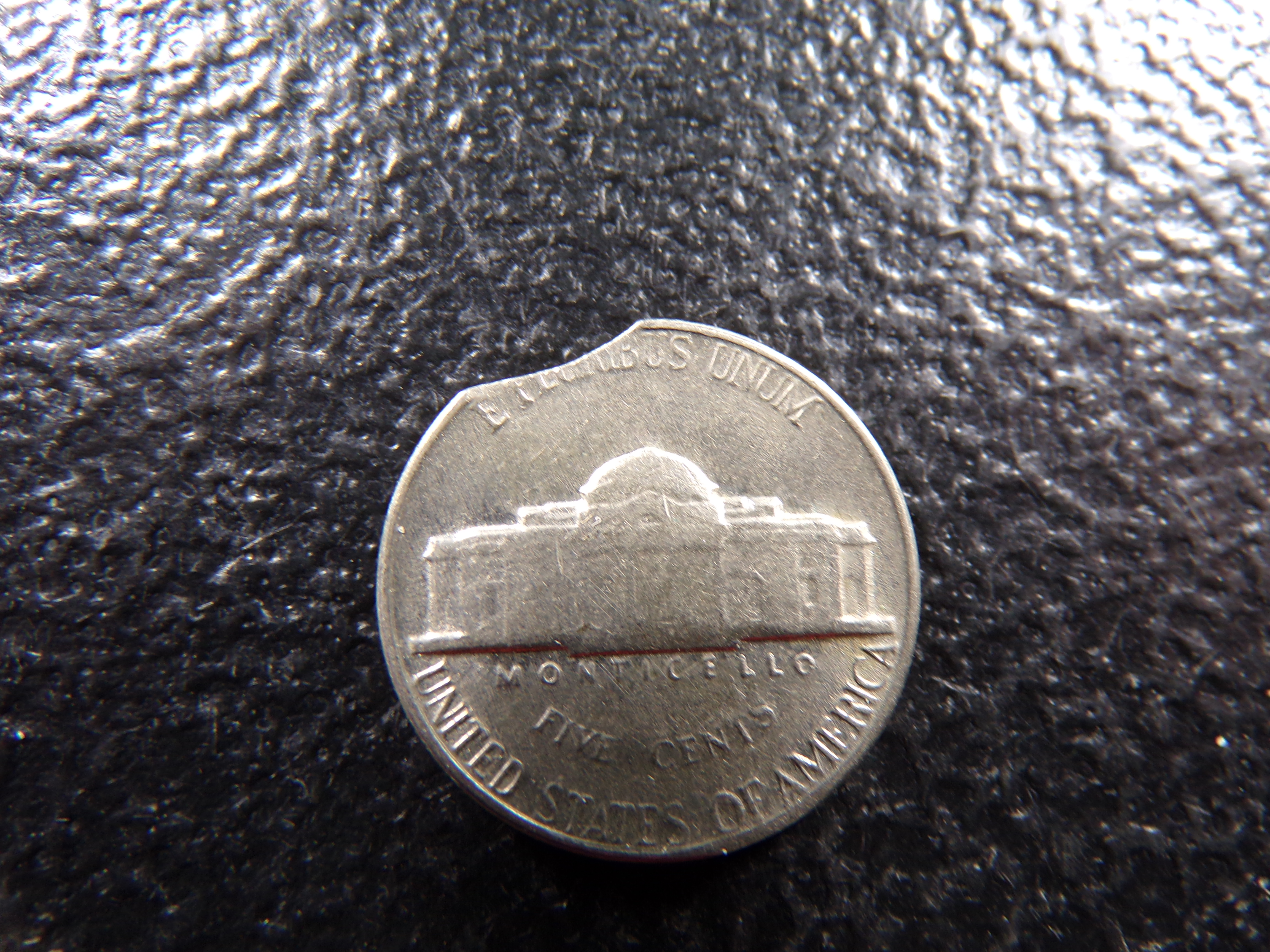 1966 MINT ERROR CLIPPED JEFFERSON NICKEL