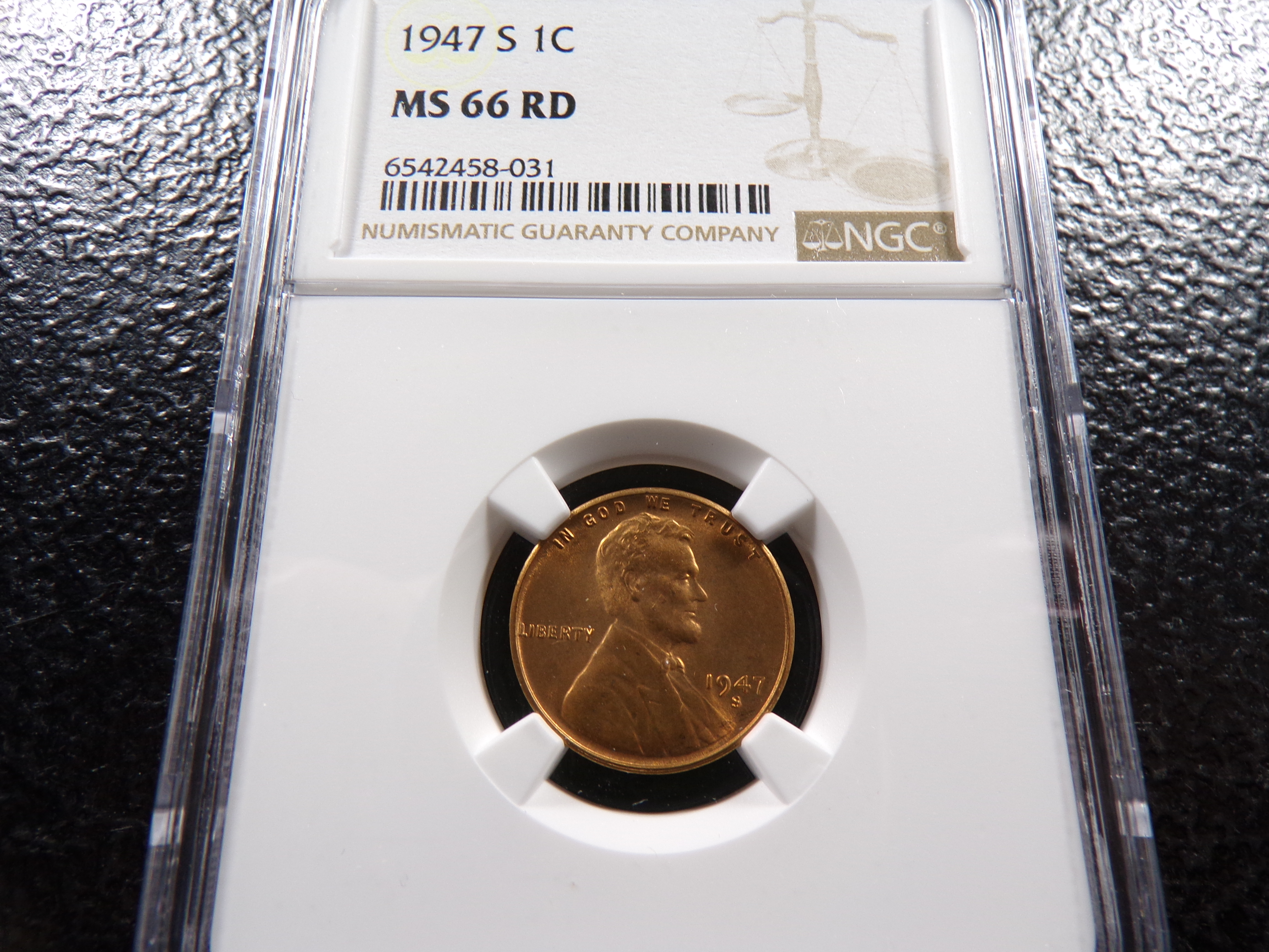1947-S NGC MS66RD LINCOLN WHEAT CENT