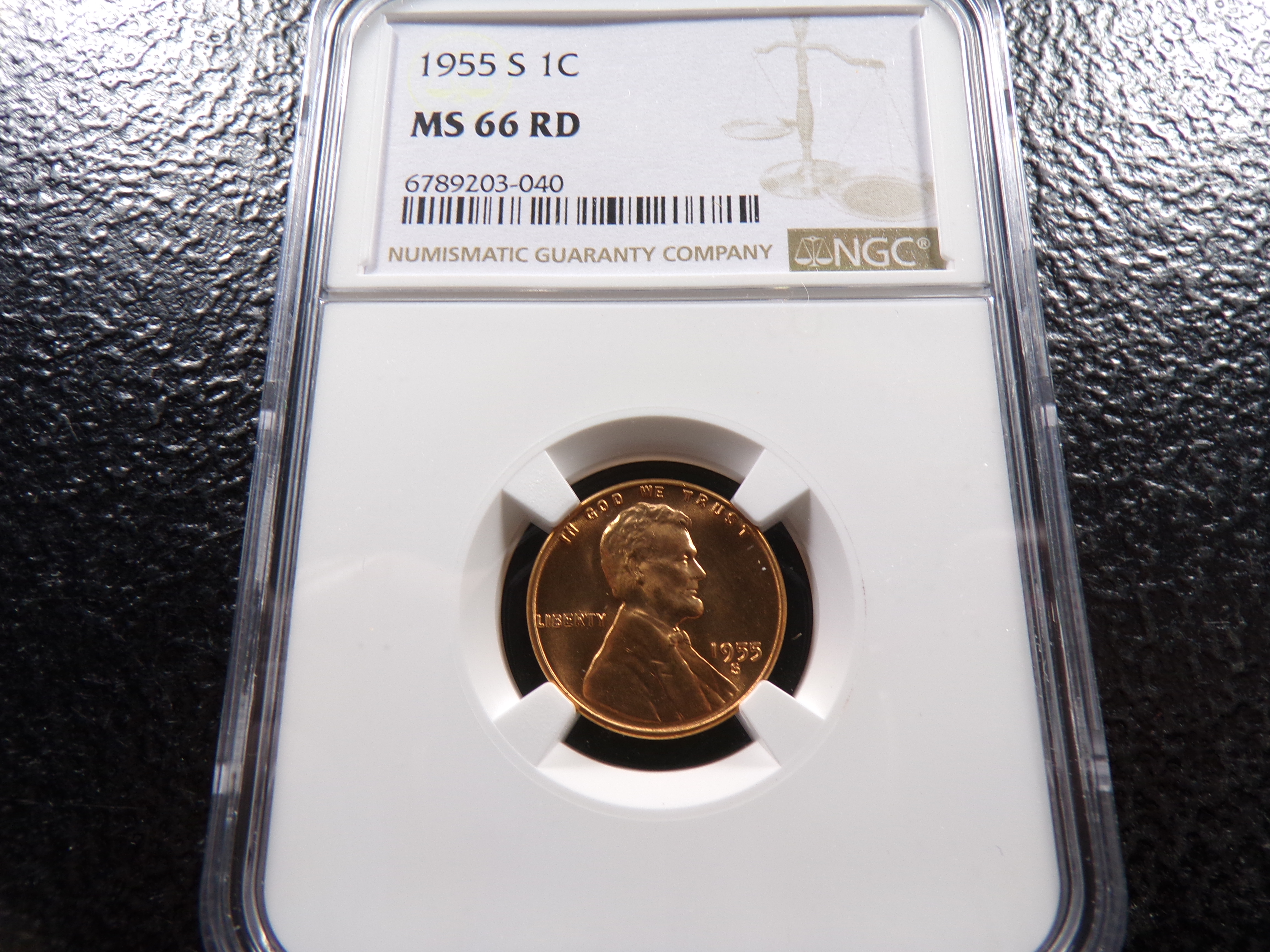 1955-S NGC MS66RD LINCOLN WHEAT CENT