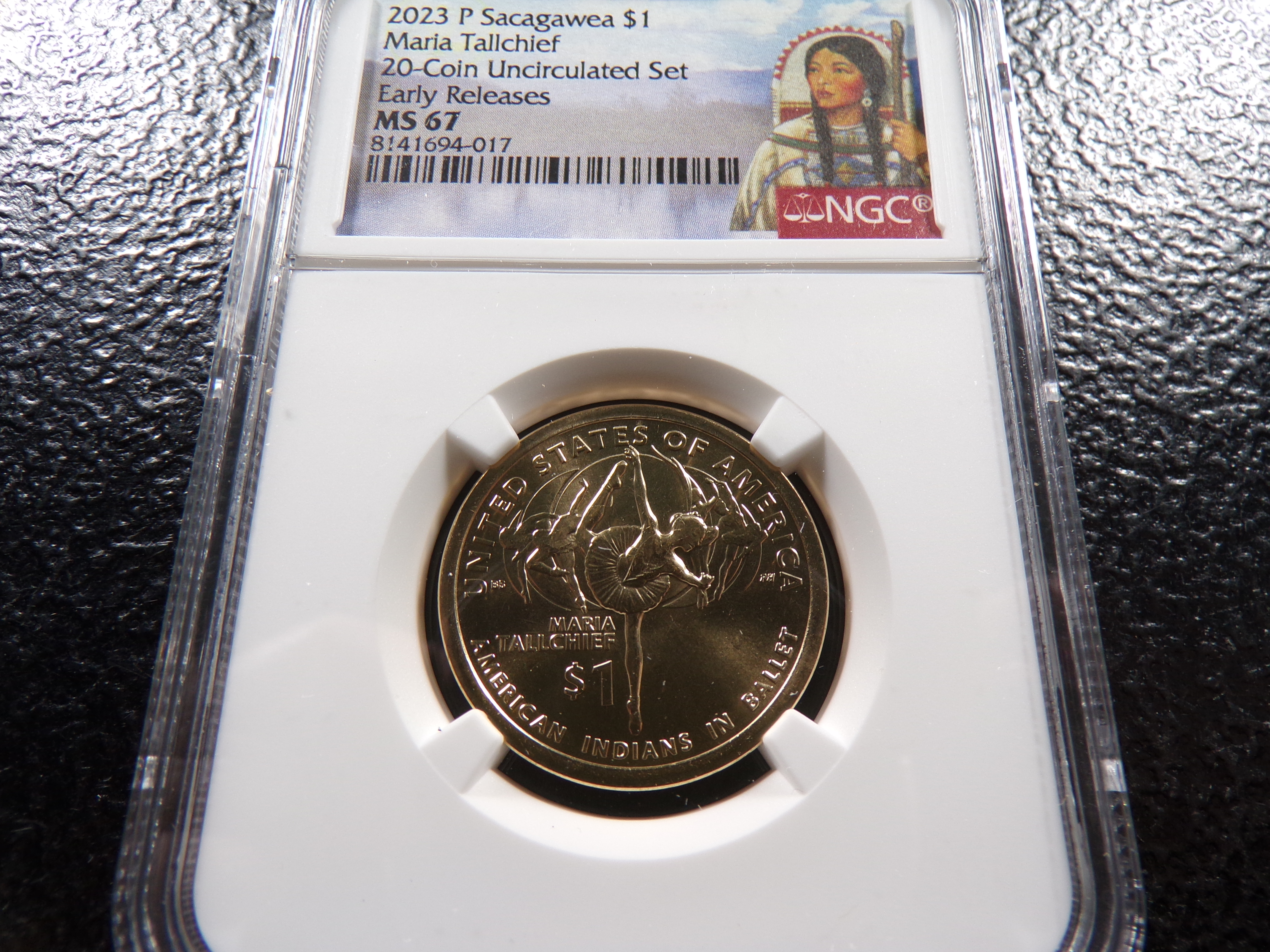 2023-P NGC MS67 MARIA TALLCHIEF SACAGAWEA DOLLAR