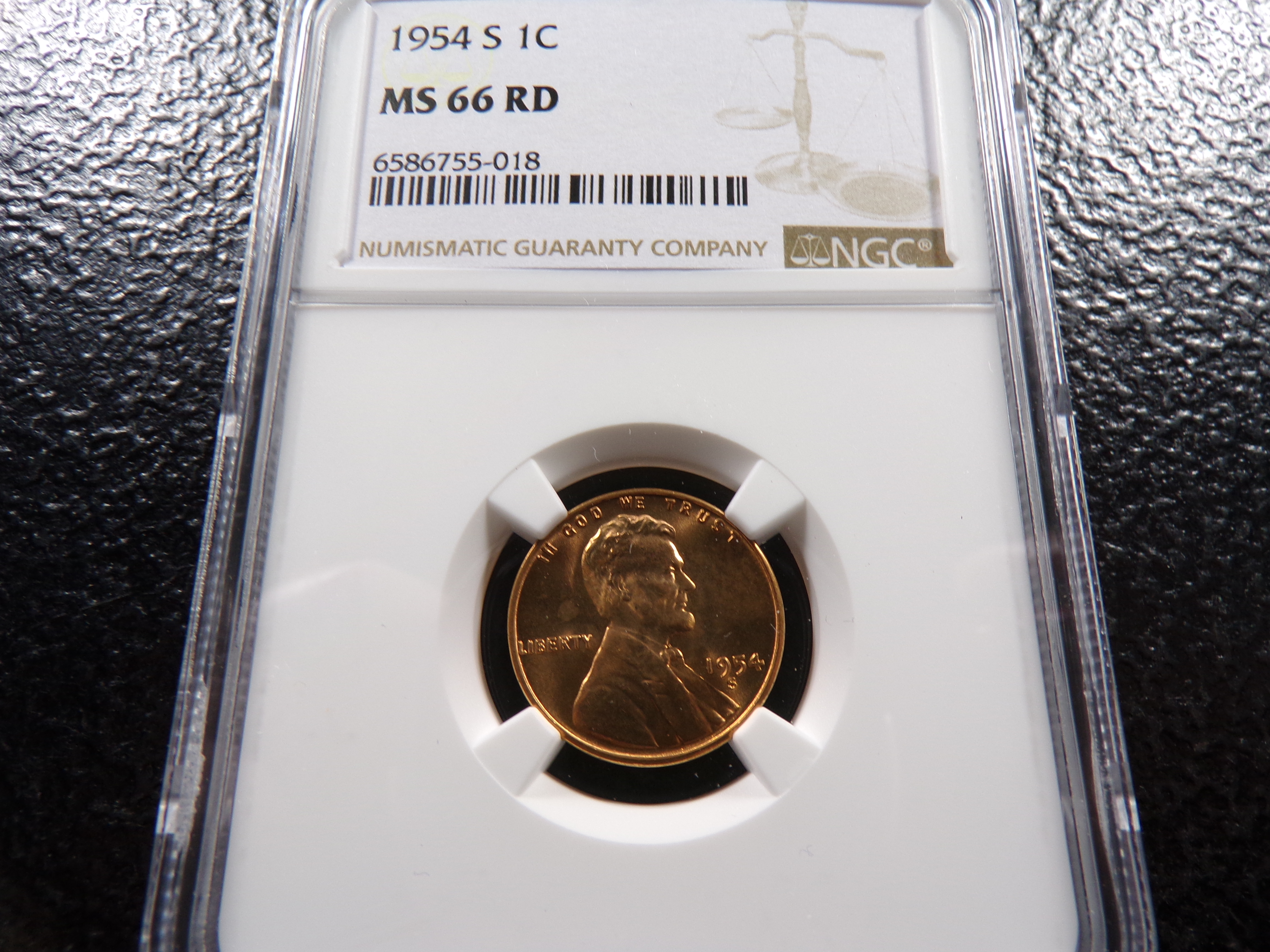 1954-S NGC MS66RD LINCOLN WHEAT CENT