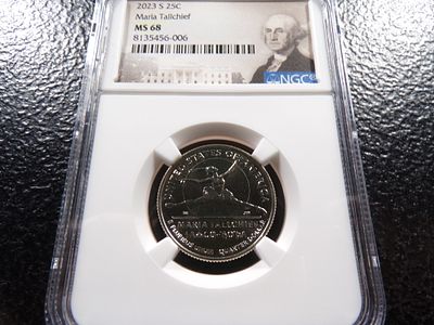 2023-S NGC MS68 MARIA TALLCHIEF QUARTER. CLICK THE LINK FROM YOUR INVOICE TO PAY... INVOICES ARE 